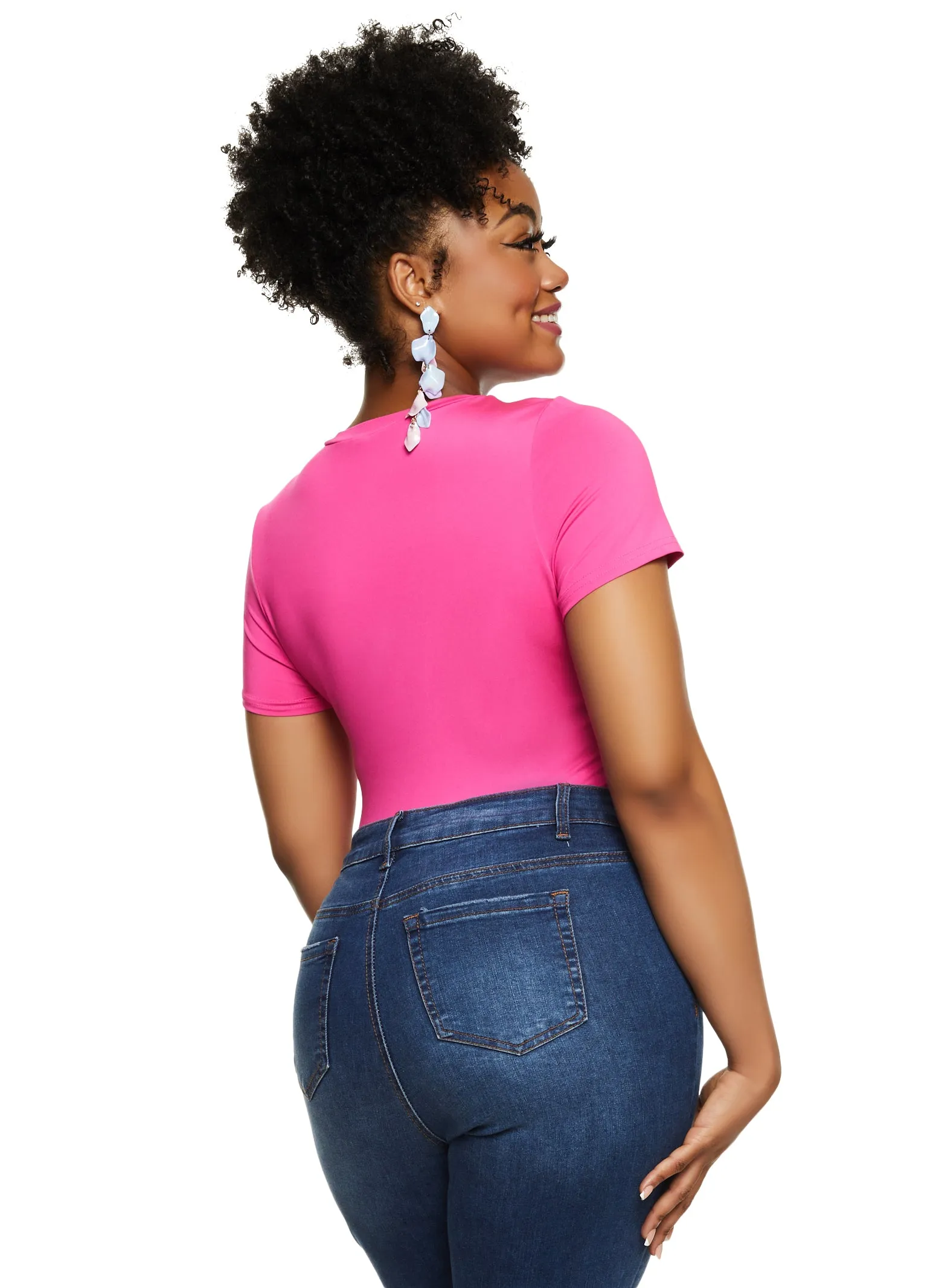 Plus Size Basic Crew Neck Bodysuit sold by Rainbow product image thumbnail 3