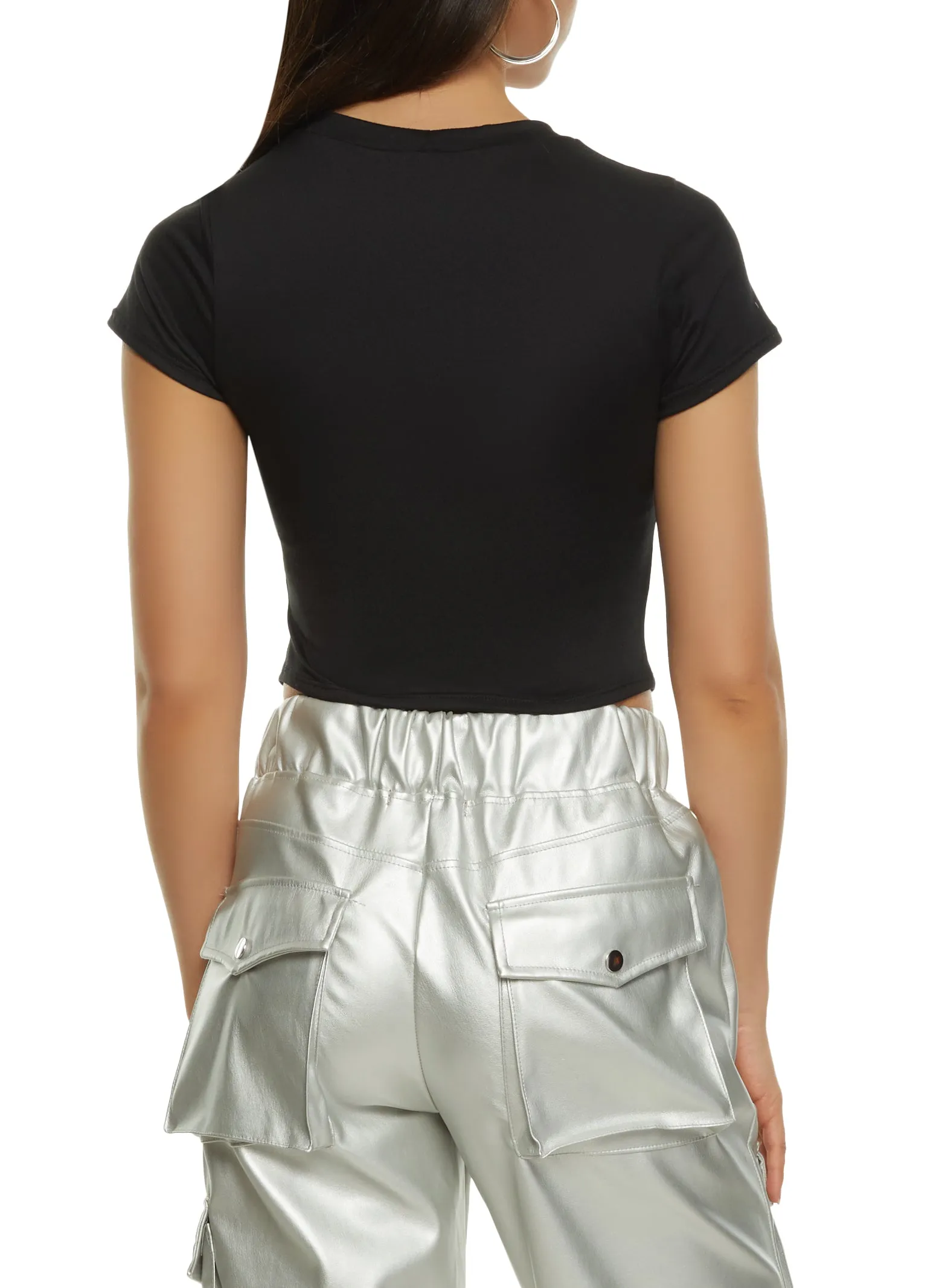 Heart Eye Sequin Cropped Graphic Tee sold by Rainbow product image thumbnail 2