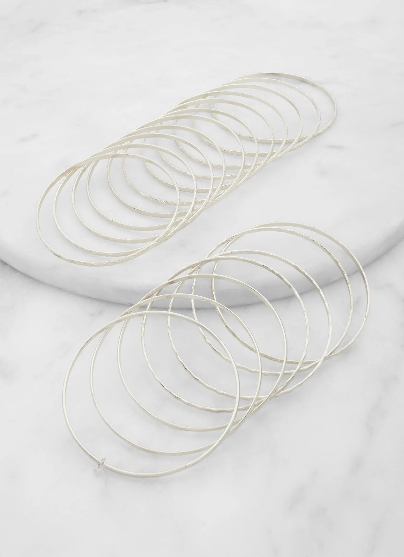 Cubic Zirconia Textured Metallic Bangles Set sold by Rainbow product image thumbnail 2