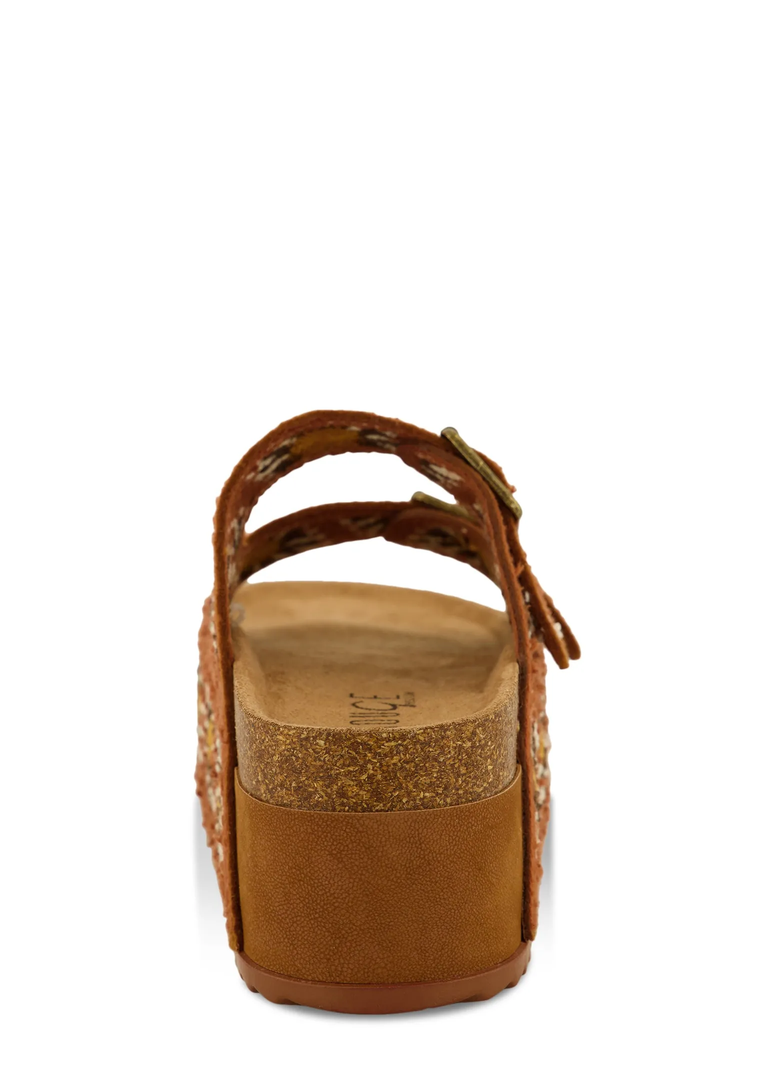 Boho Crochet Cork Detail Platform Footbed Sandals sold by Rainbow product image thumbnail 3