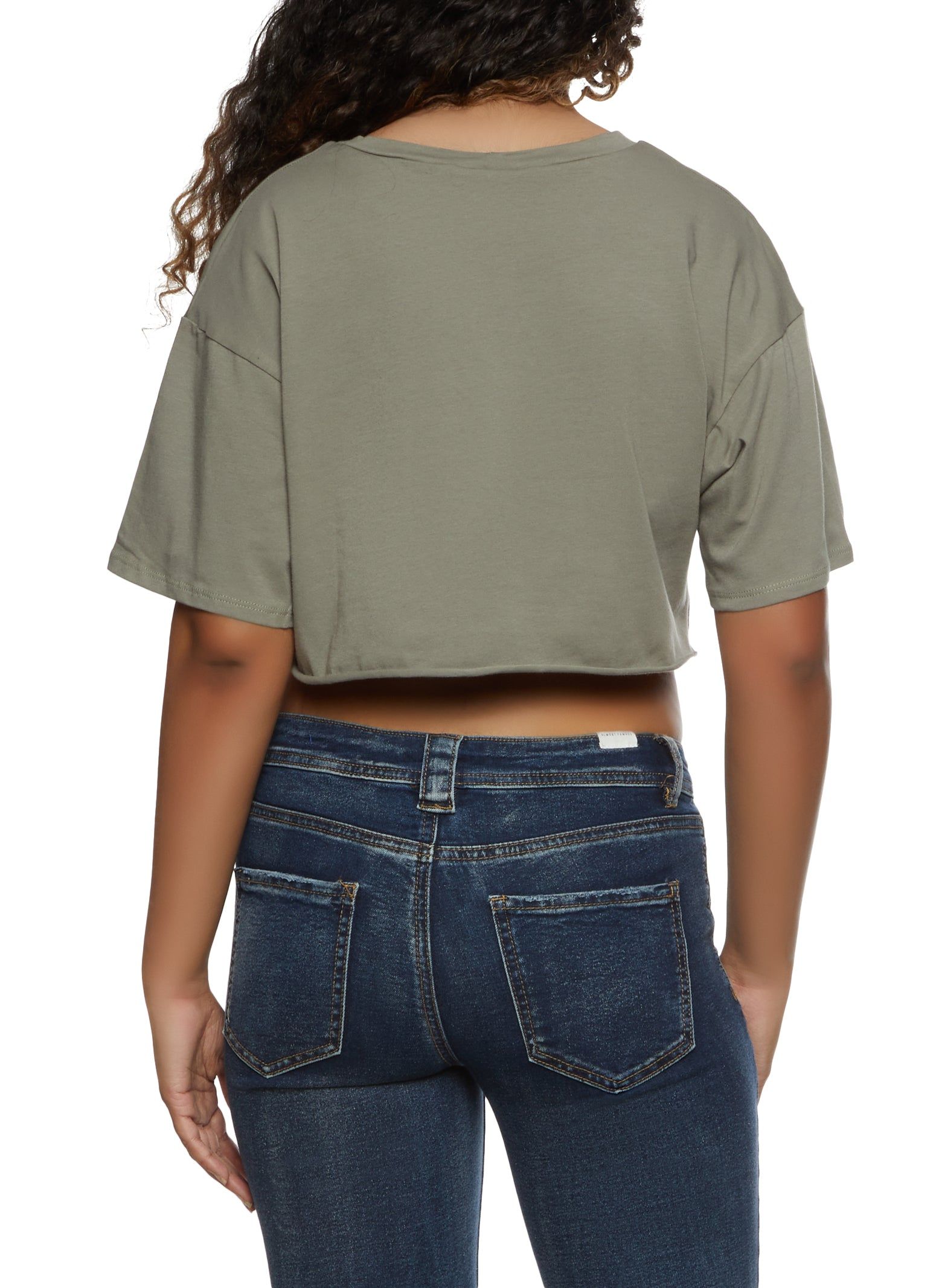 Smile Rhinestone Cropped Graphic Tee sold by Rainbow product image thumbnail 2