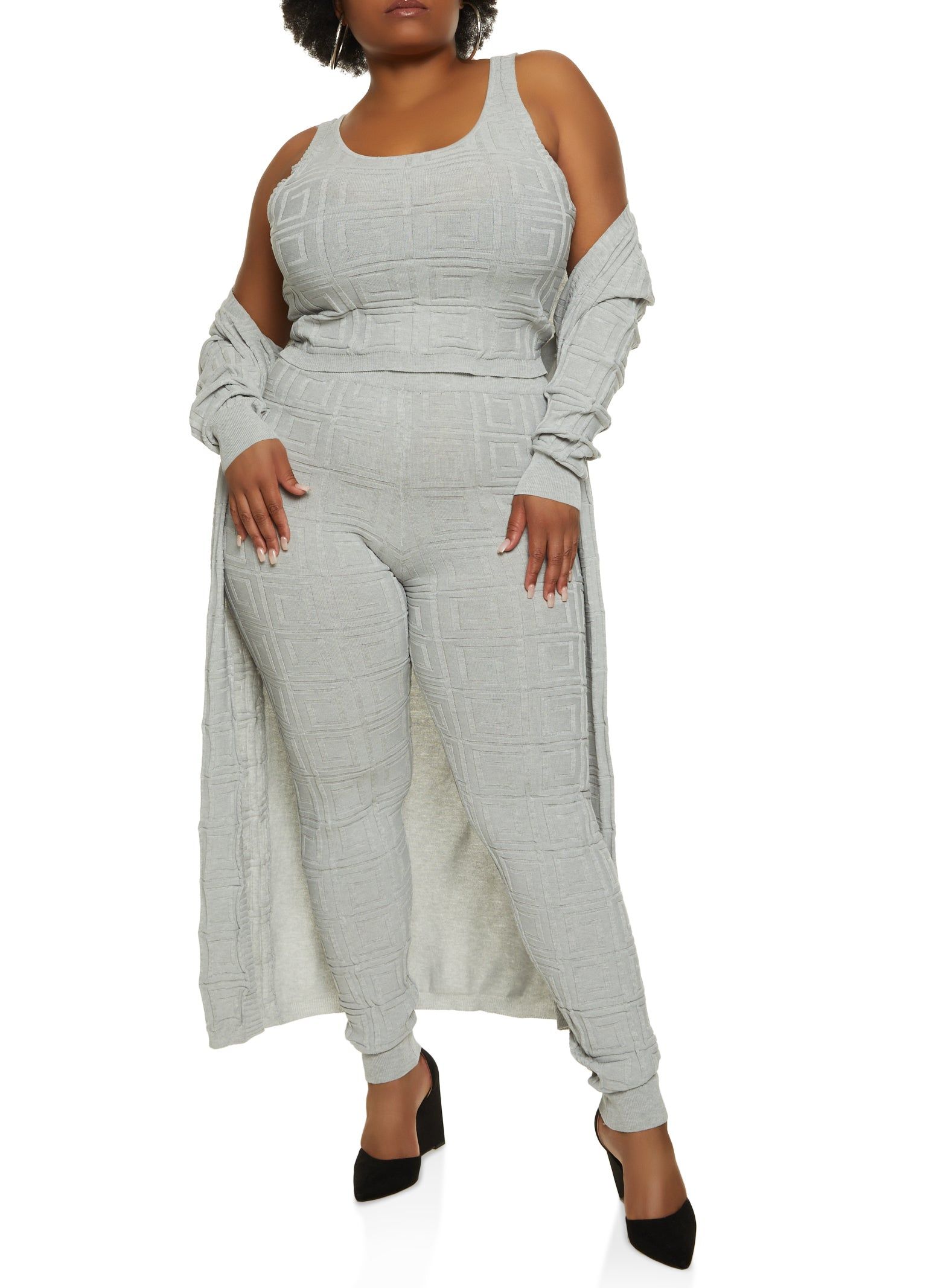 Plus Size Geo Knit Duster sold by Rainbow product image thumbnail 2