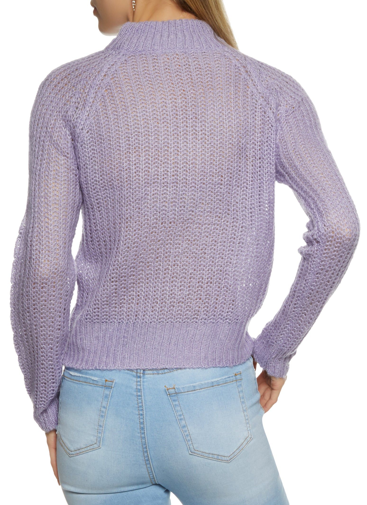 Cable Knit Mock Neck Sweater sold by Rainbow product image thumbnail 2