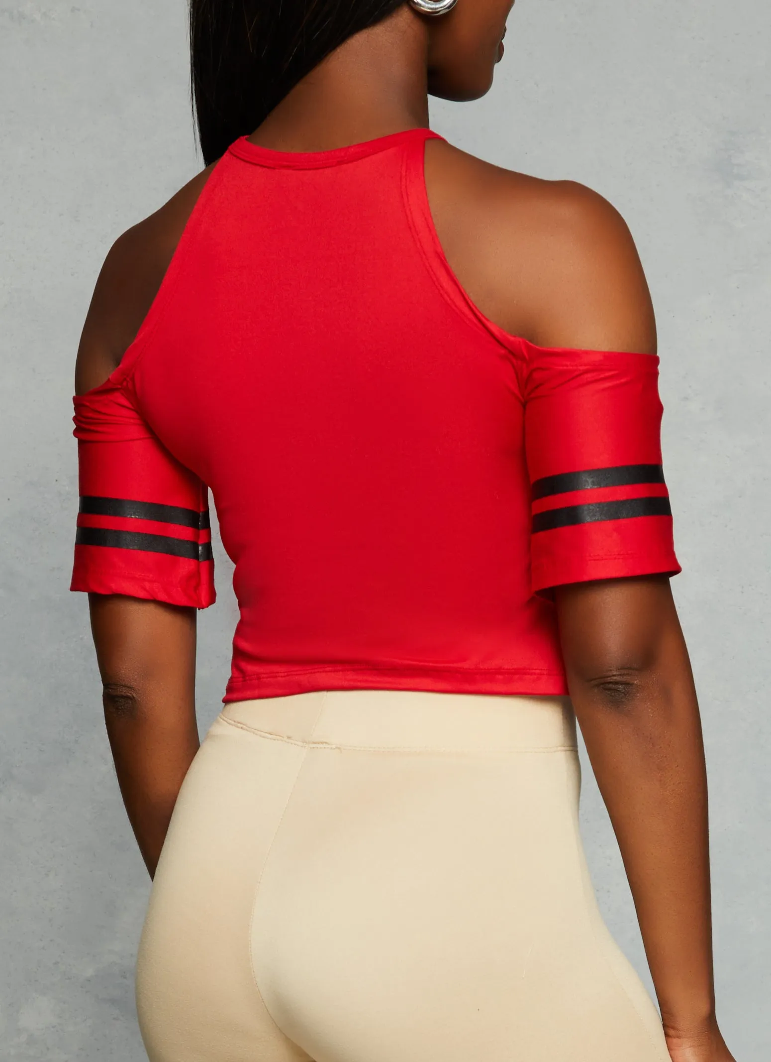 Team USA Cold Shoulder Crop Top sold by Rainbow product image thumbnail 3