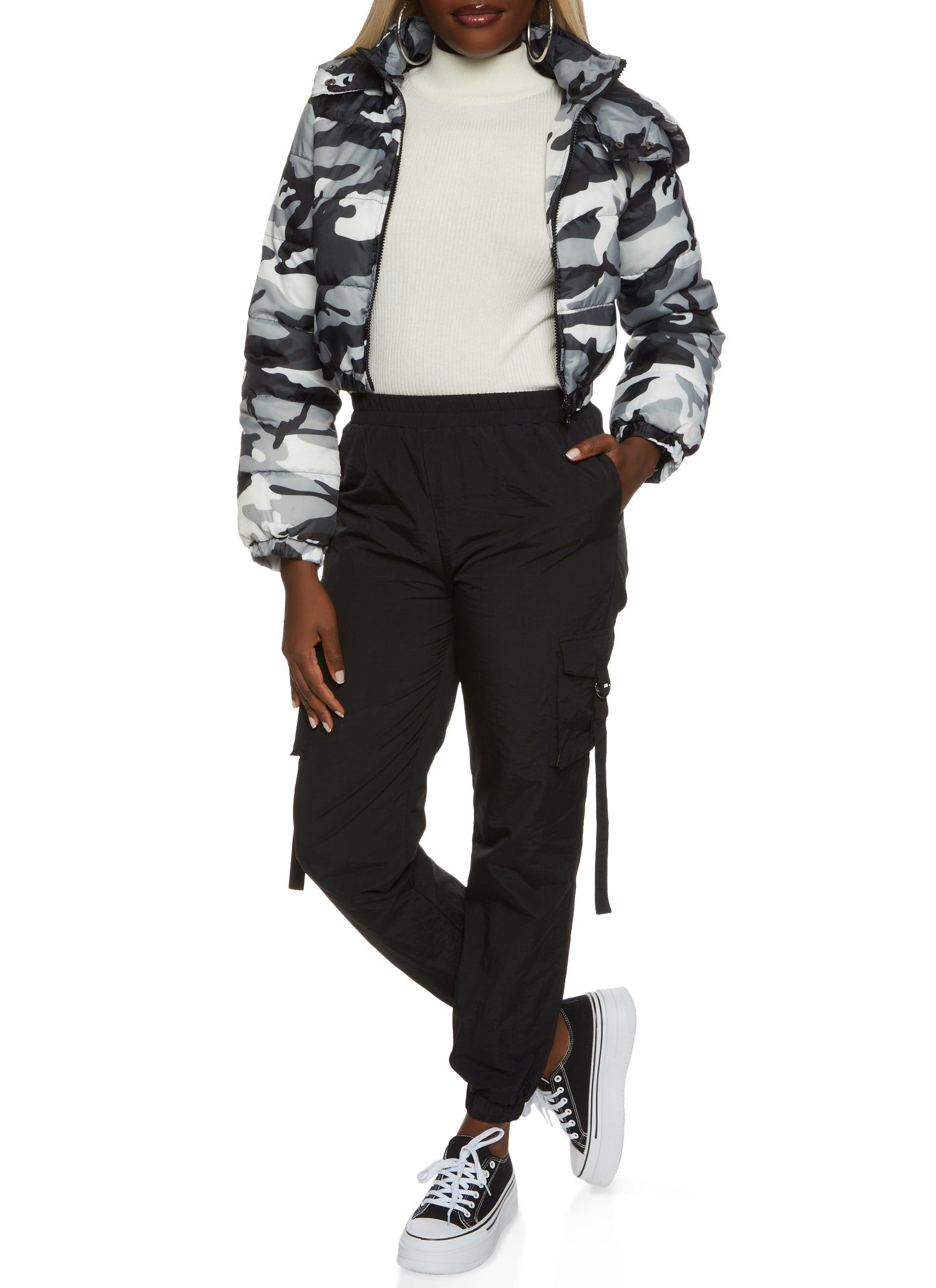 Camo Cropped Puffer Jacket sold by Rainbow product image thumbnail 2