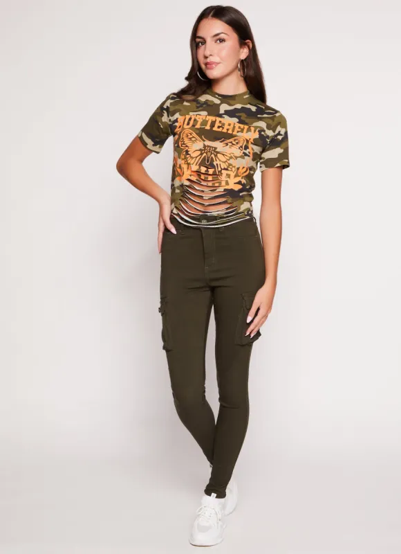 Hyper Stretch Skinny Leg Cargo Pants sold by Rainbow