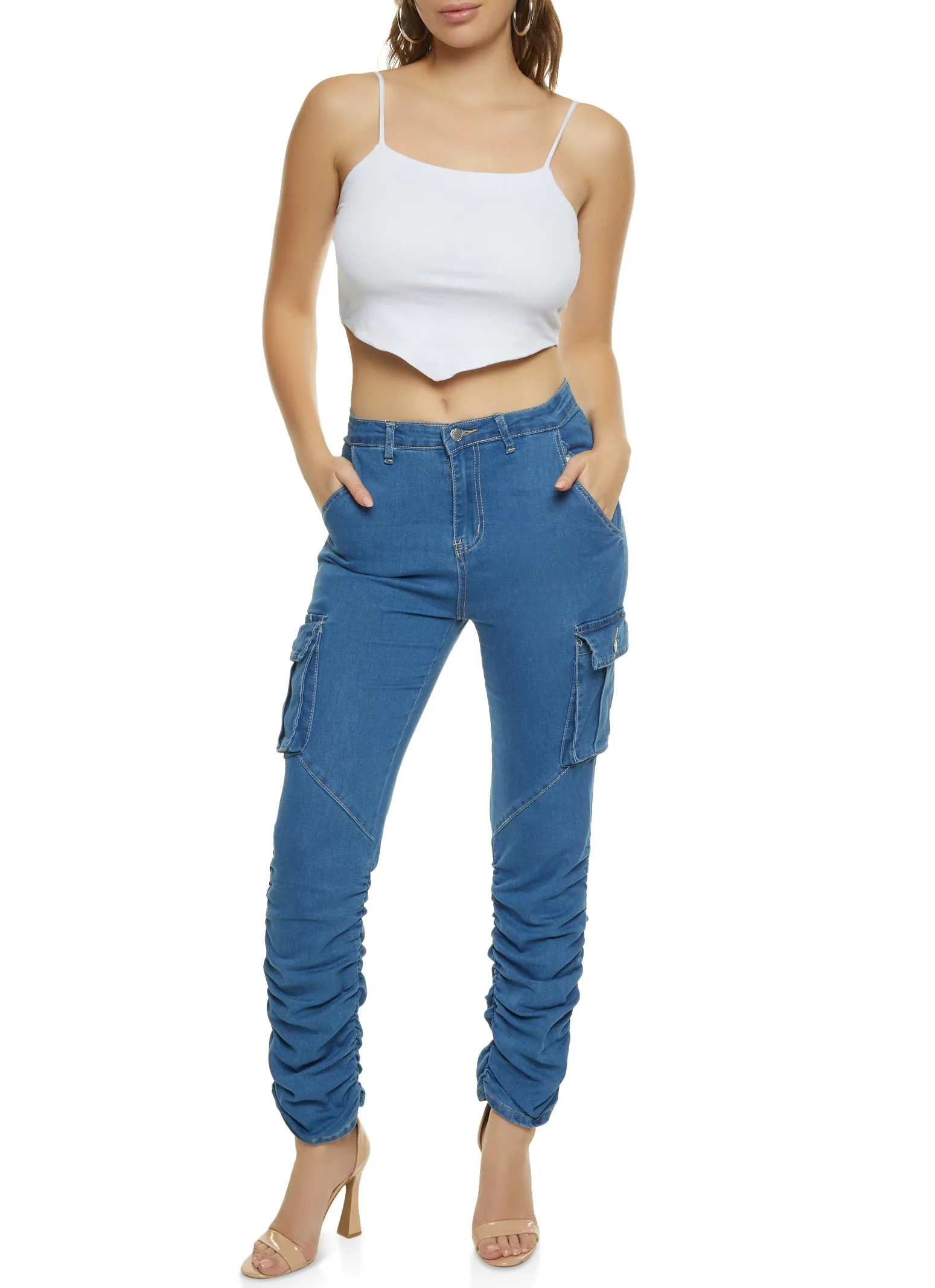 Cargo Pocket Stacked Skinny Jeans sold by Rainbow product image thumbnail 2