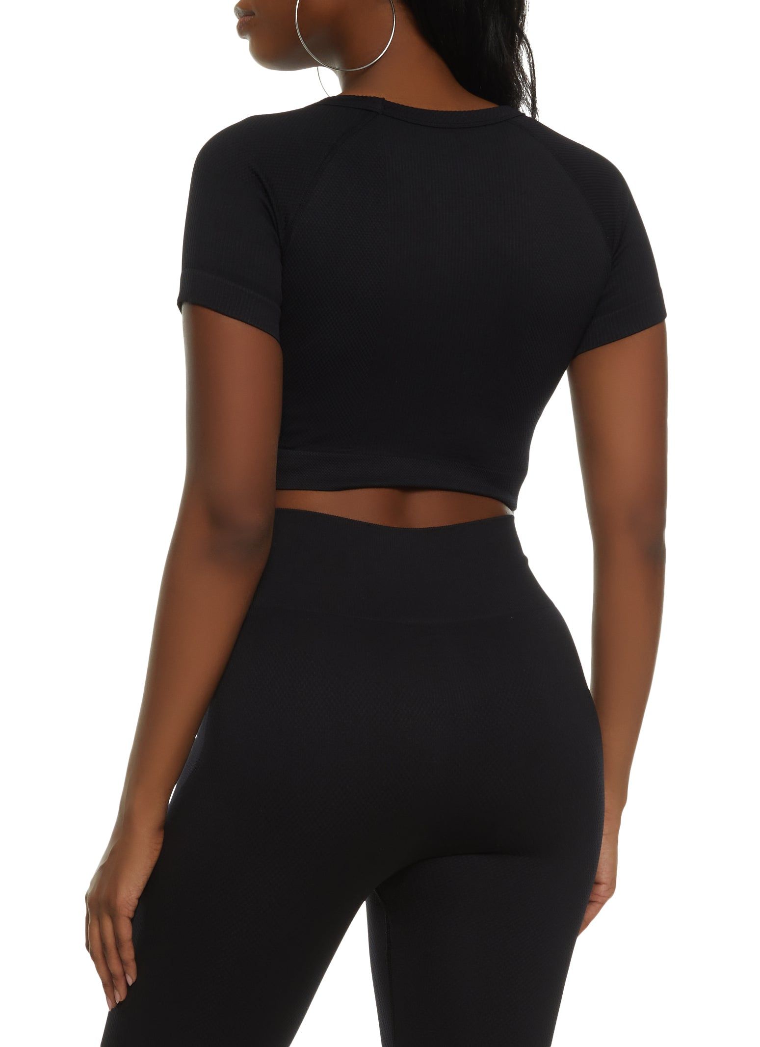 Seamless Textured Crew Neck Crop Top sold by Rainbow product image thumbnail 3