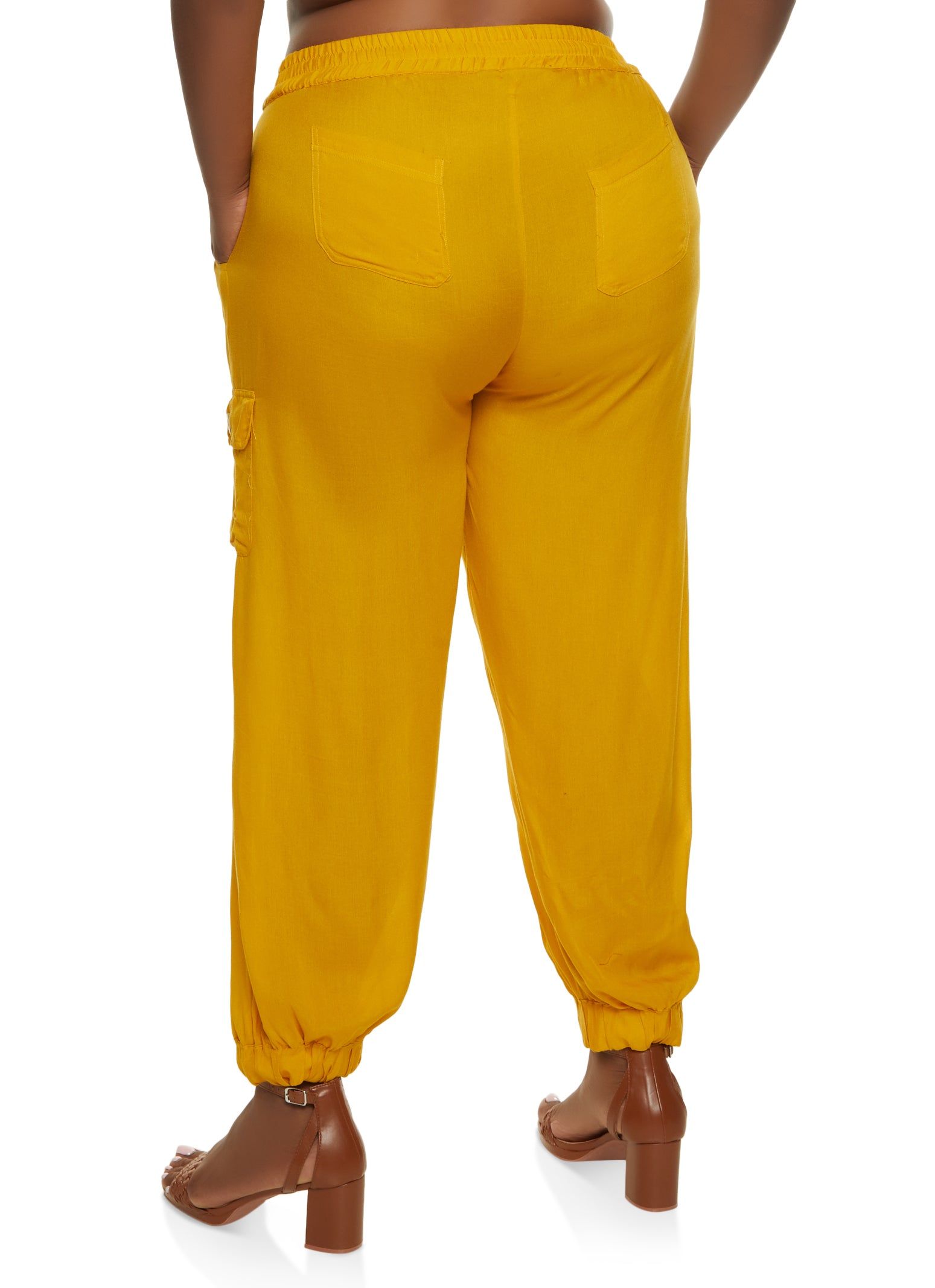 Plus Size High Waist Drawstring Cargo Joggers sold by Rainbow product image thumbnail 2