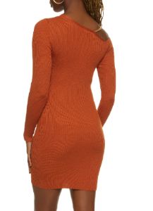 Ribbed One Shoulder Chain Strap Sweater Dress sold by Rainbow