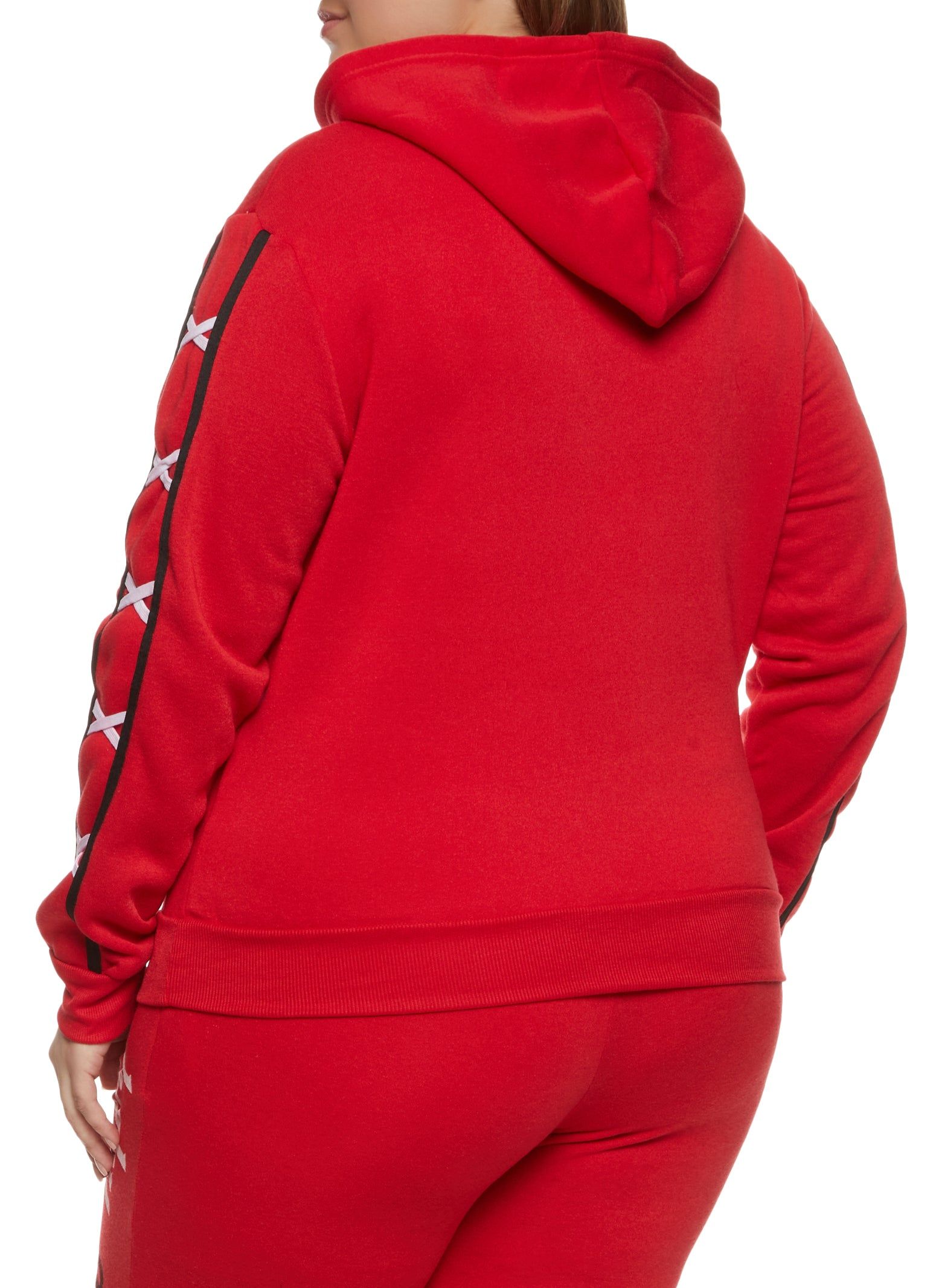 Plus Size Baby Girl Lace Up Detail Pullover Hoodie sold by Rainbow product image thumbnail 3
