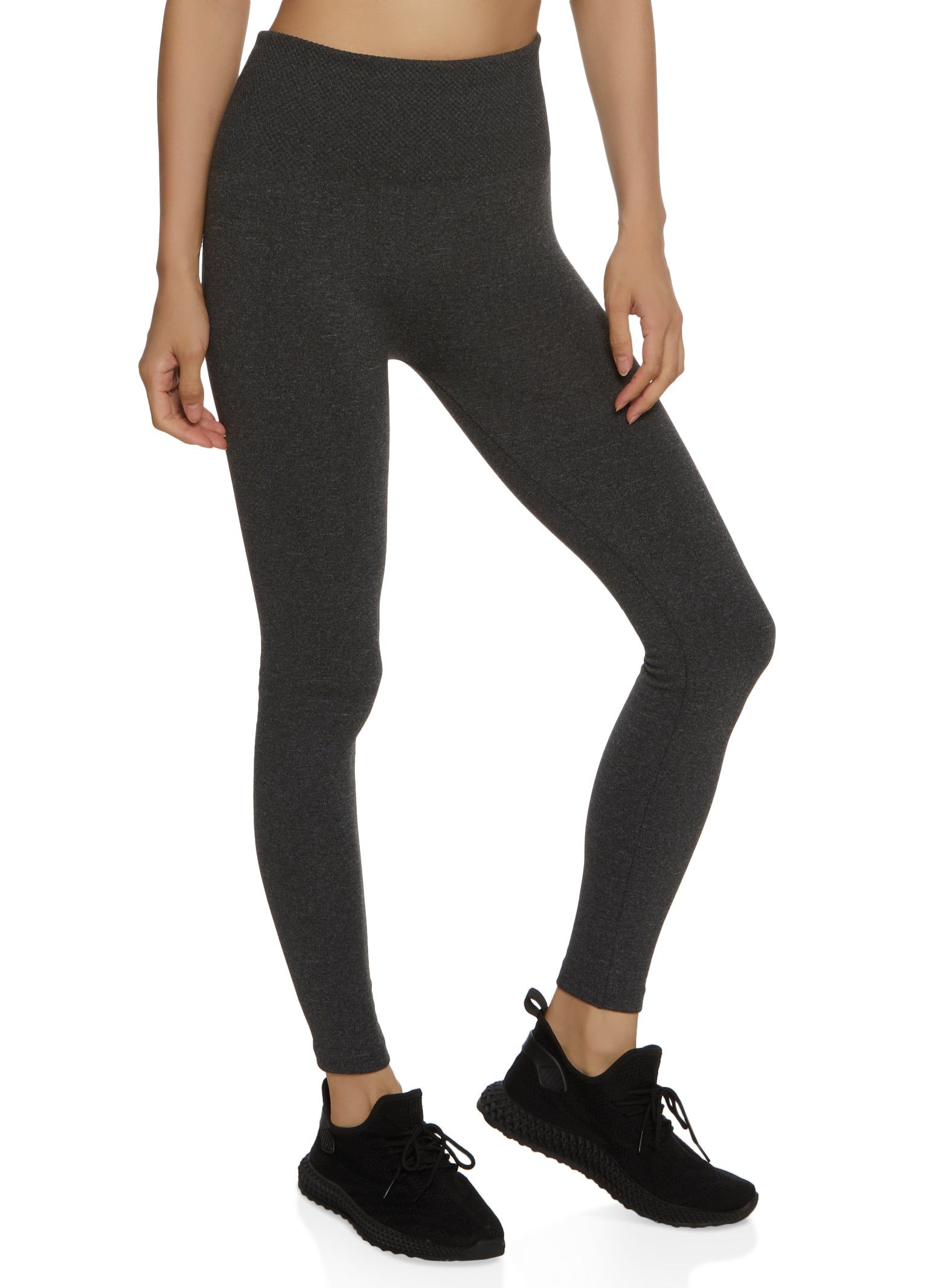 Textured Waistband High Waist Leggings sold by Rainbow