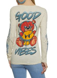 Long Sleeve Good Vibes Graphic Tee sold by Rainbow