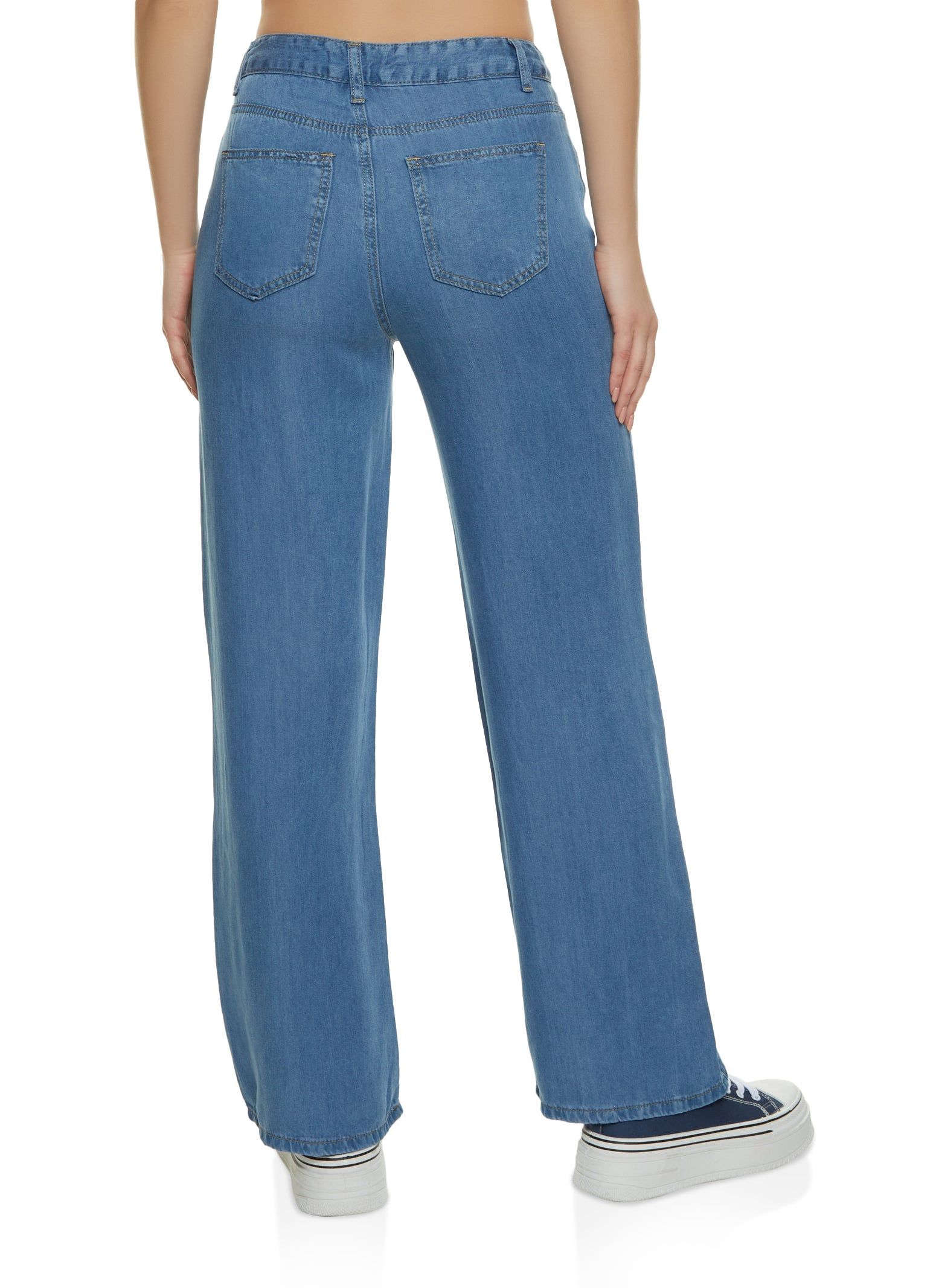 Chambray Drawstring Waist Wide Leg Jeans sold by Rainbow product image thumbnail 2