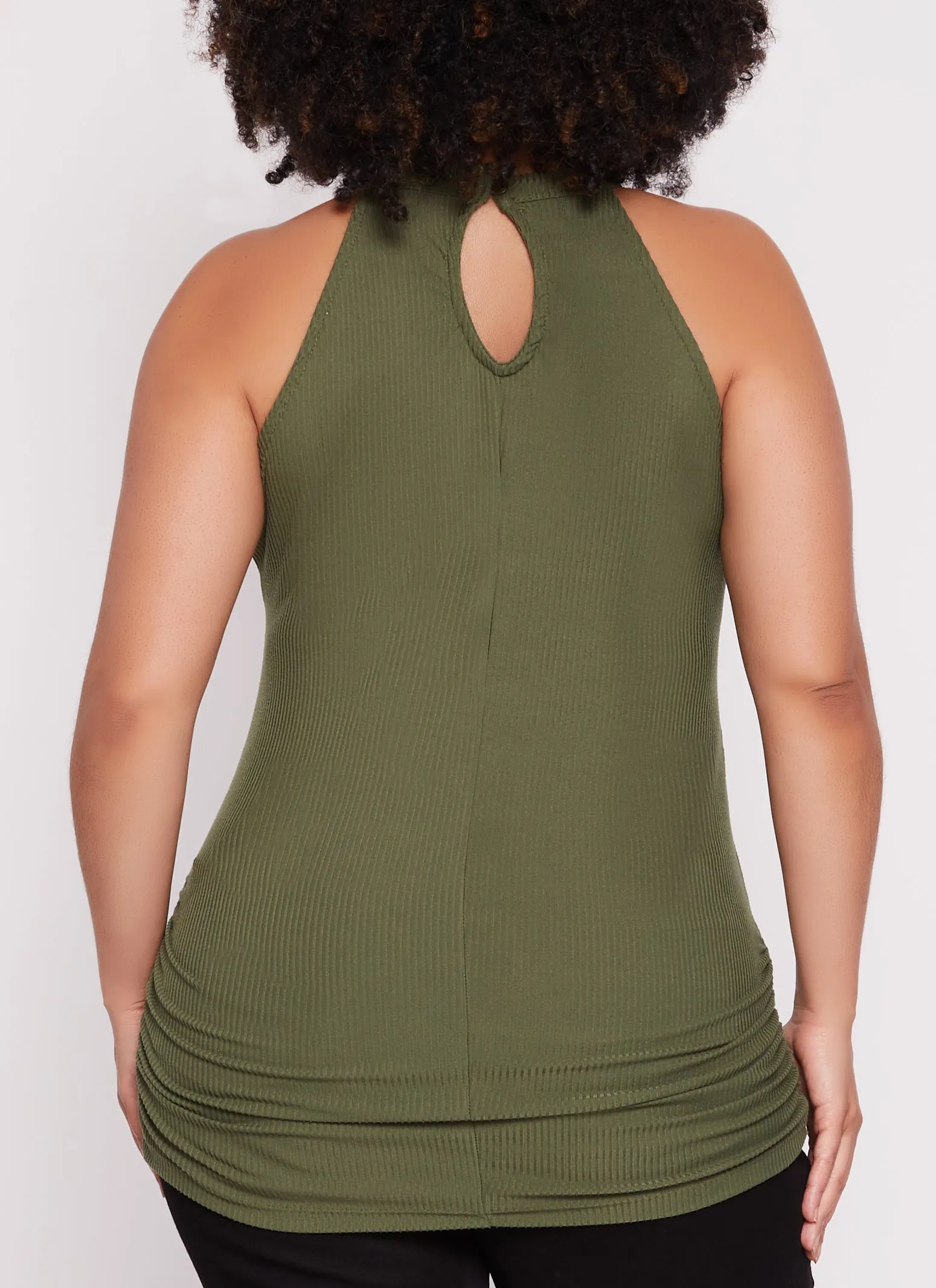Plus Size O Ring Keyhole Ruched Tank Top sold by Rainbow product image thumbnail 3