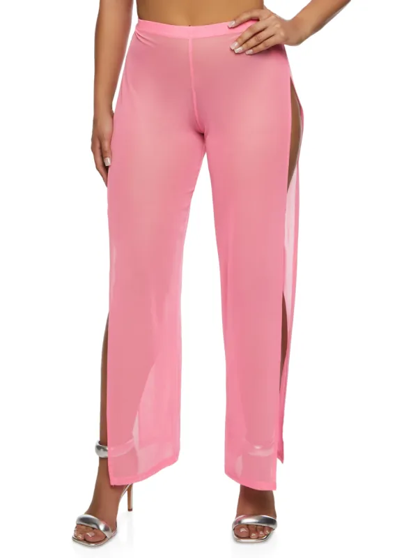 Daisy Mesh Open Side Wide Leg Pants sold by Rainbow