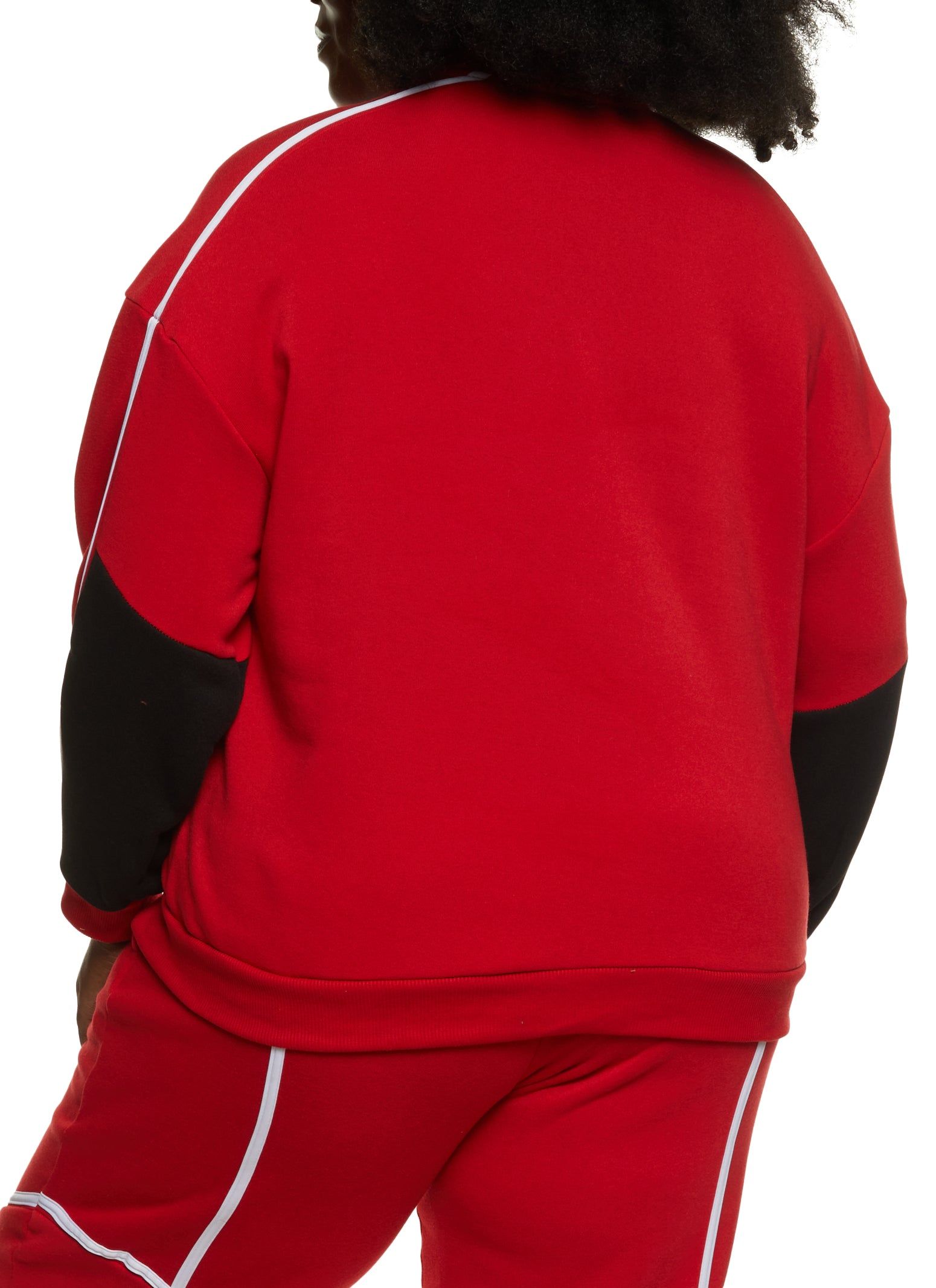 Plus Size Color Blocked Sleeve Half Zip Sweatshirt sold by Rainbow product image thumbnail 3