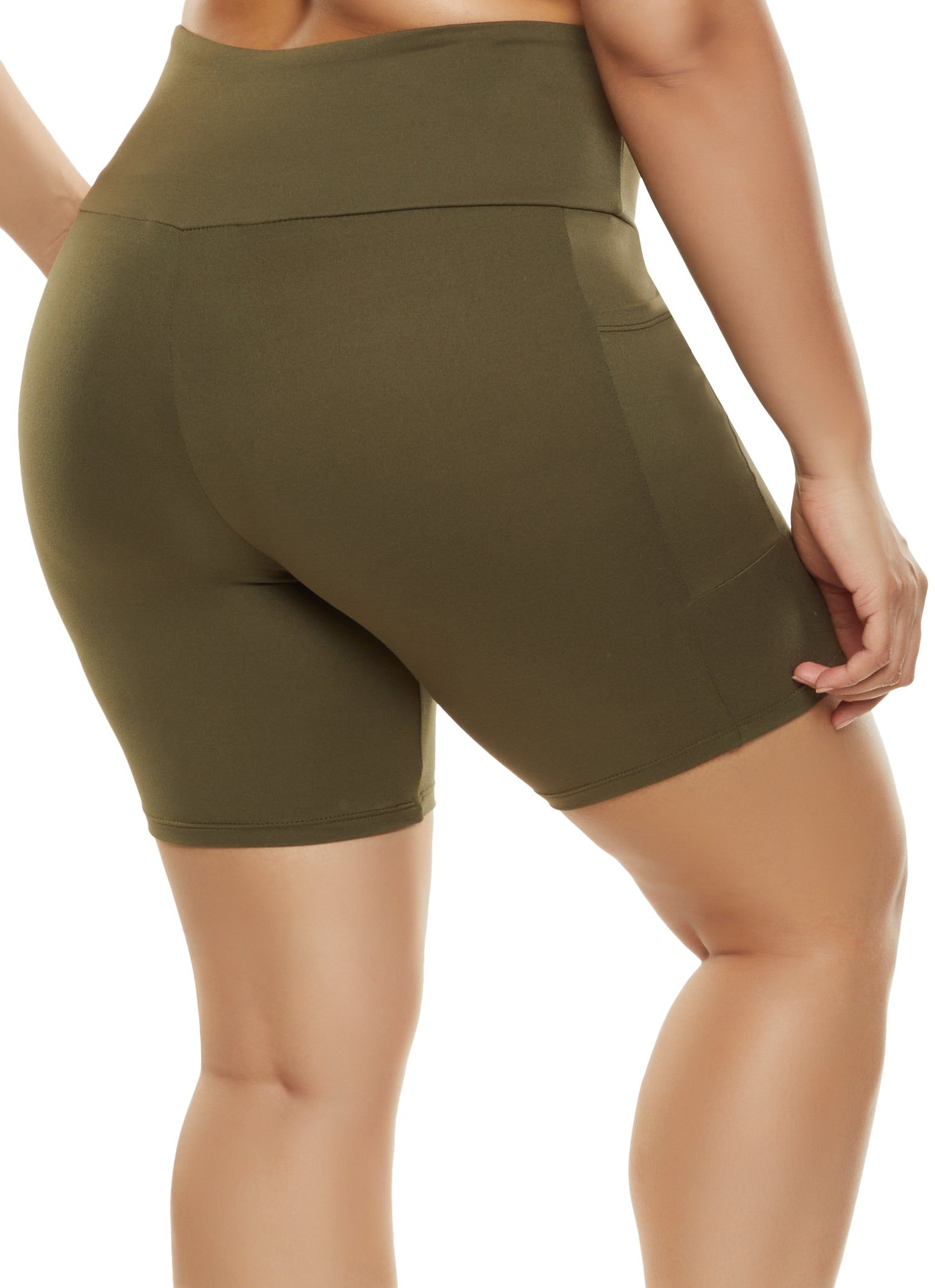 Plus Size High Waist Pocket Biker Shorts sold by Rainbow product image thumbnail 2