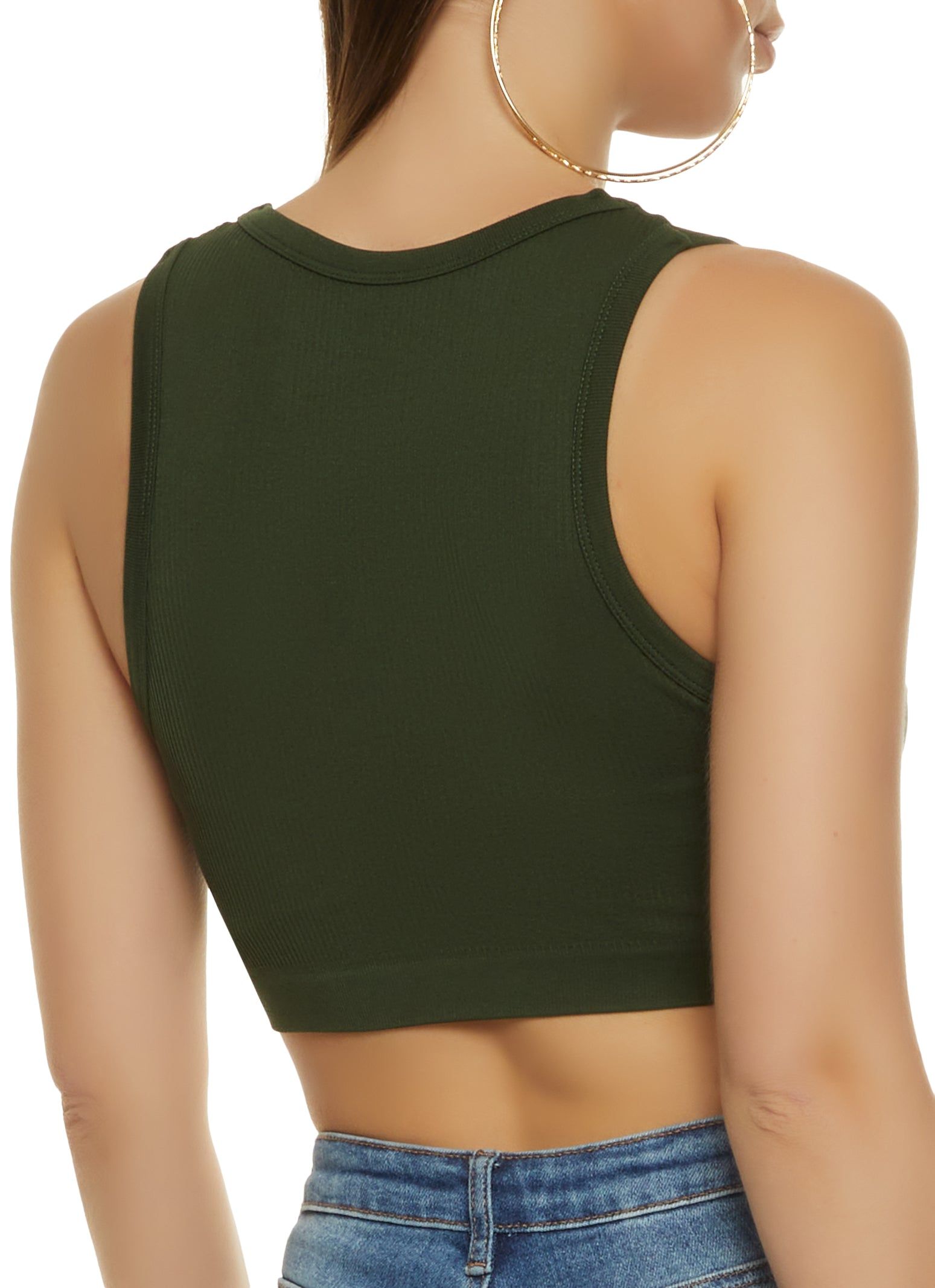 Seamless Compression Ribbed Cropped Tank Top sold by Rainbow product image thumbnail 2