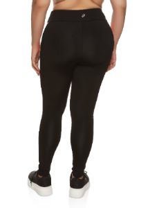 Plus Size Contrast Piping Mesh Detail Leggings sold by Rainbow