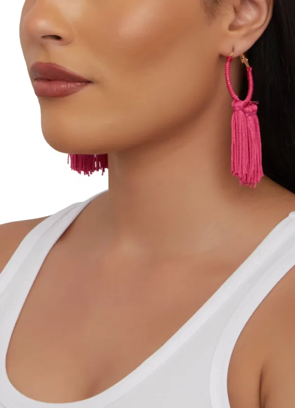 Tassel Hoop Earrings sold by Rainbow