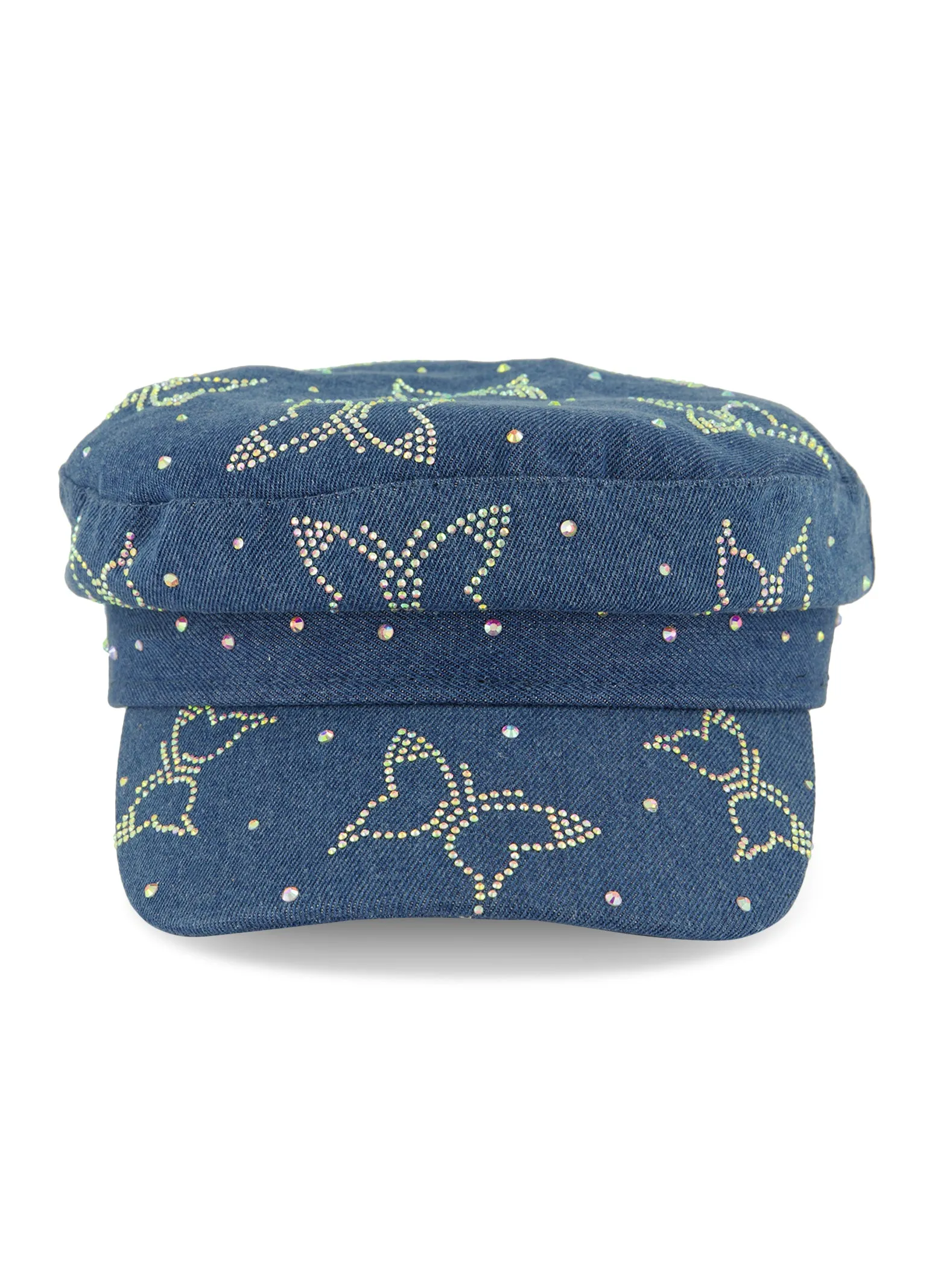 Butterfly Rhinestone Denim Cabbie Hat sold by Rainbow product image thumbnail 2