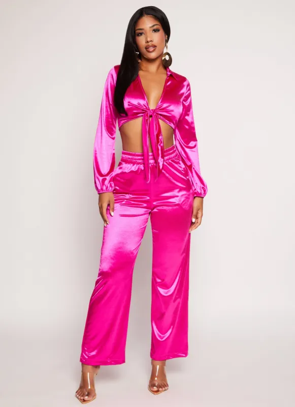 Satin Straight Leg Pants sold by Rainbow