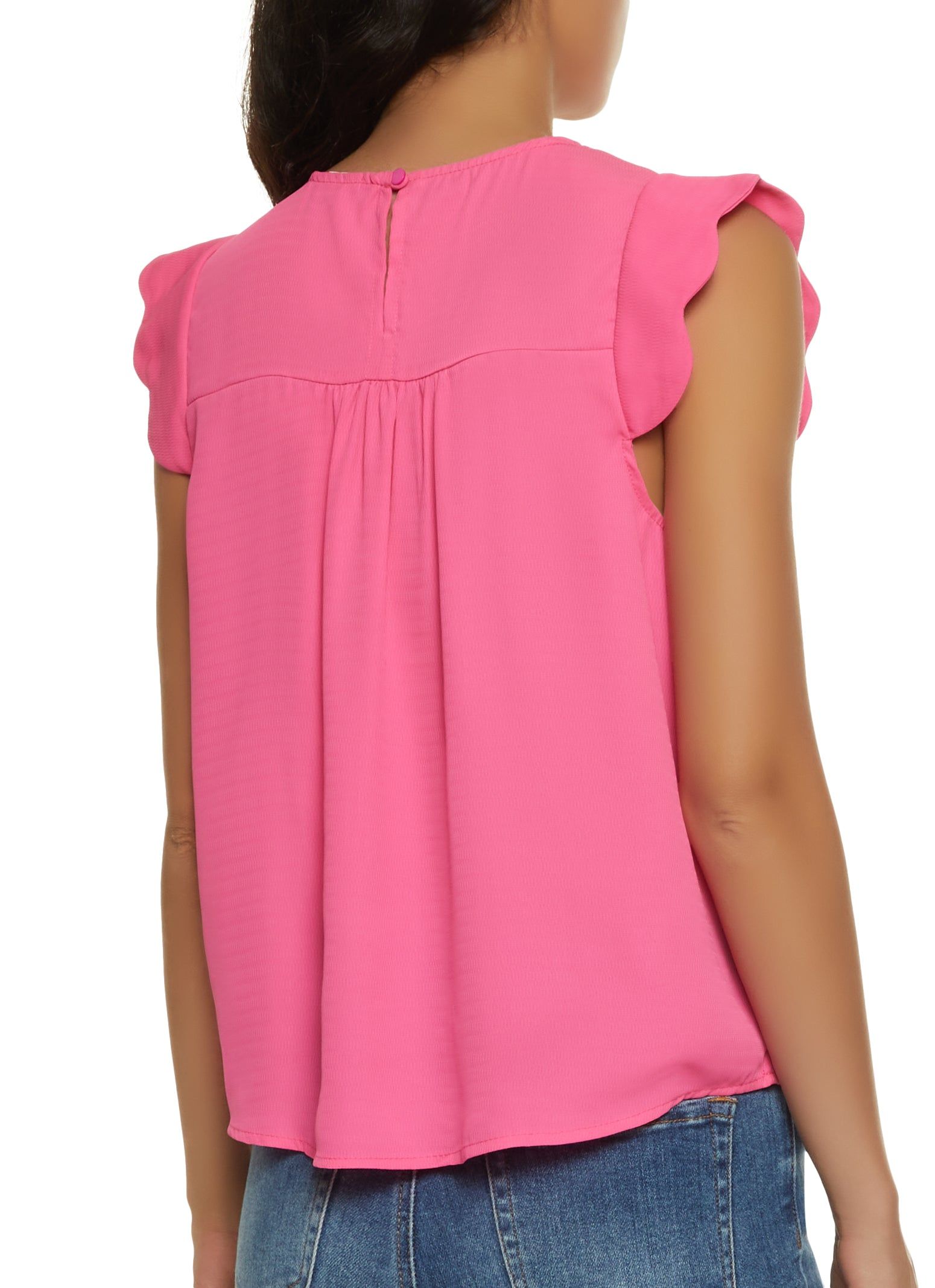 Crochet Detail Scalloped Sleeve Blouse sold by Rainbow product image thumbnail 2