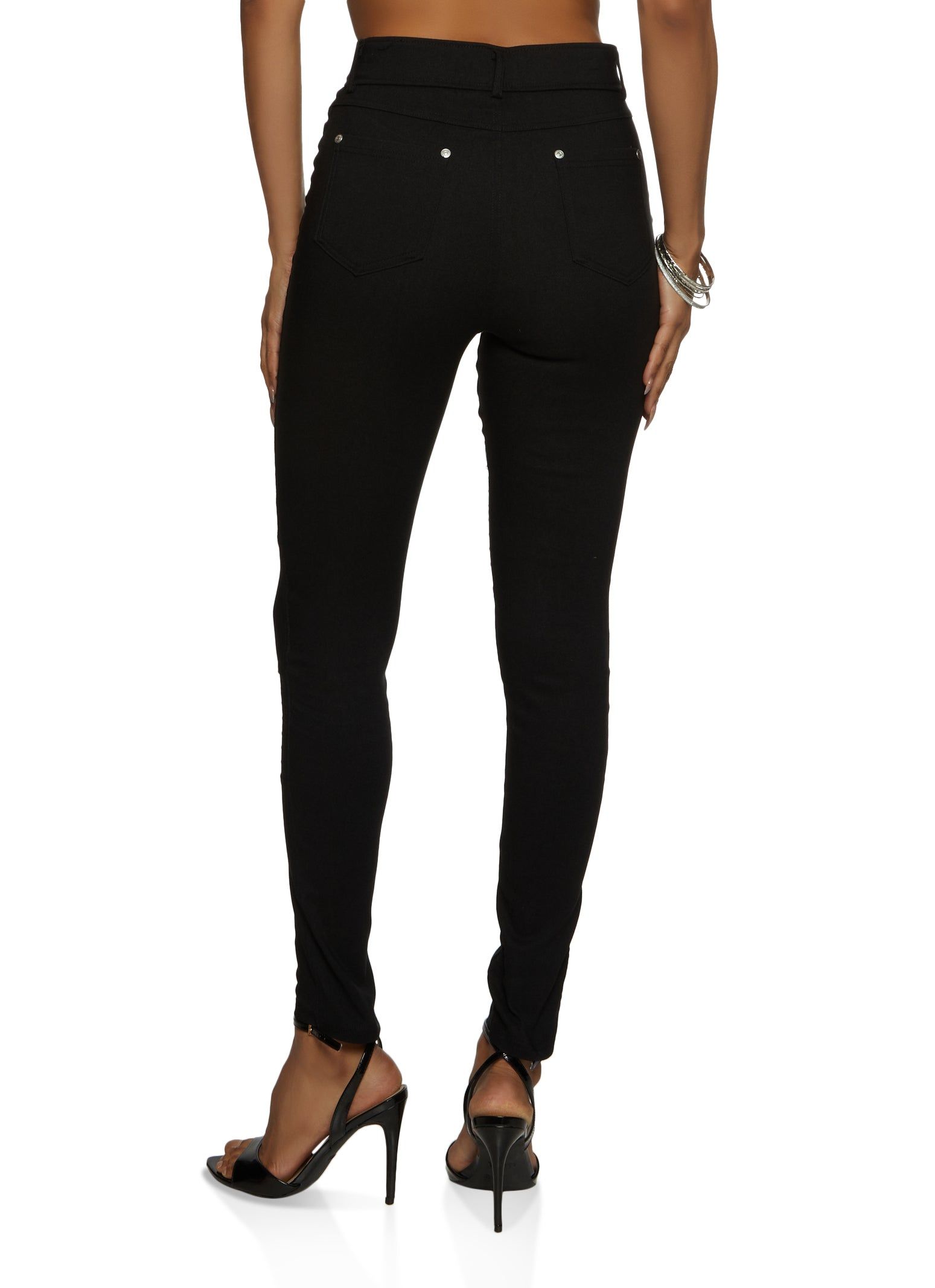 Moto Detail Hyper Stretch Skinny Pants sold by Rainbow product image thumbnail 2