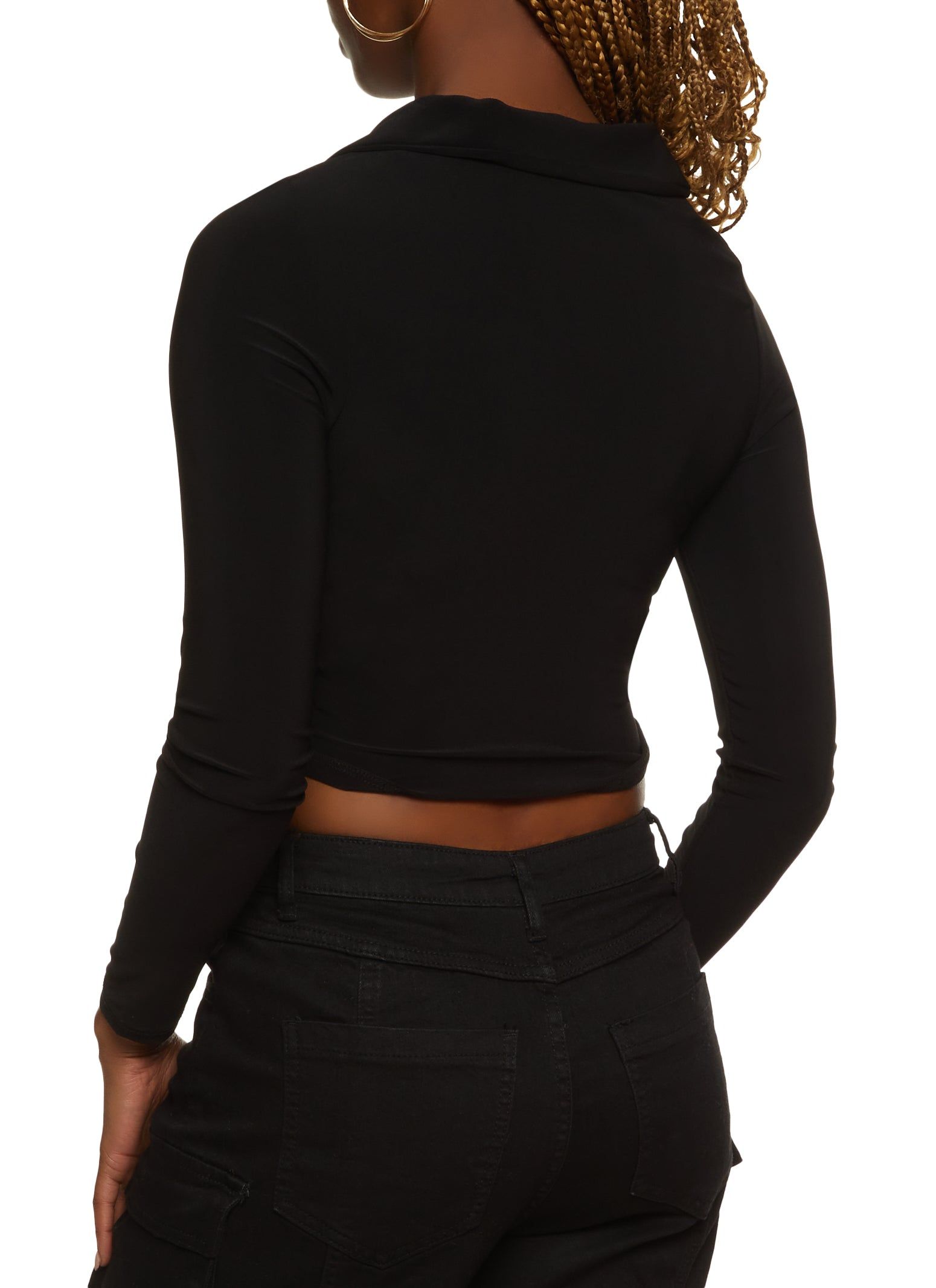Collared Twist Crop Top sold by Rainbow product image thumbnail 2