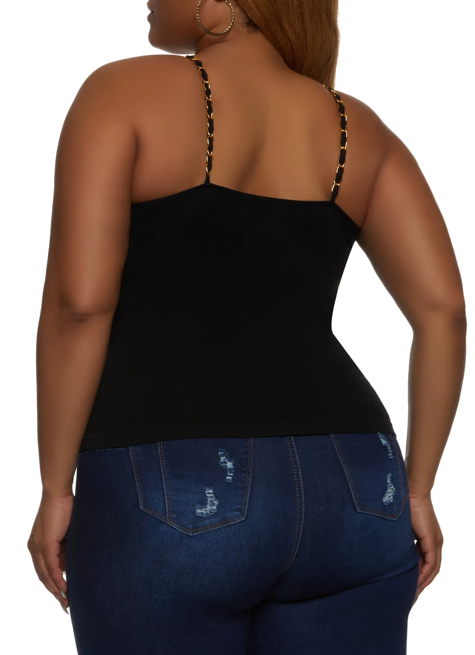 Plus Size Chain Strap Scoop Neck Cami sold by Rainbow product image thumbnail 2