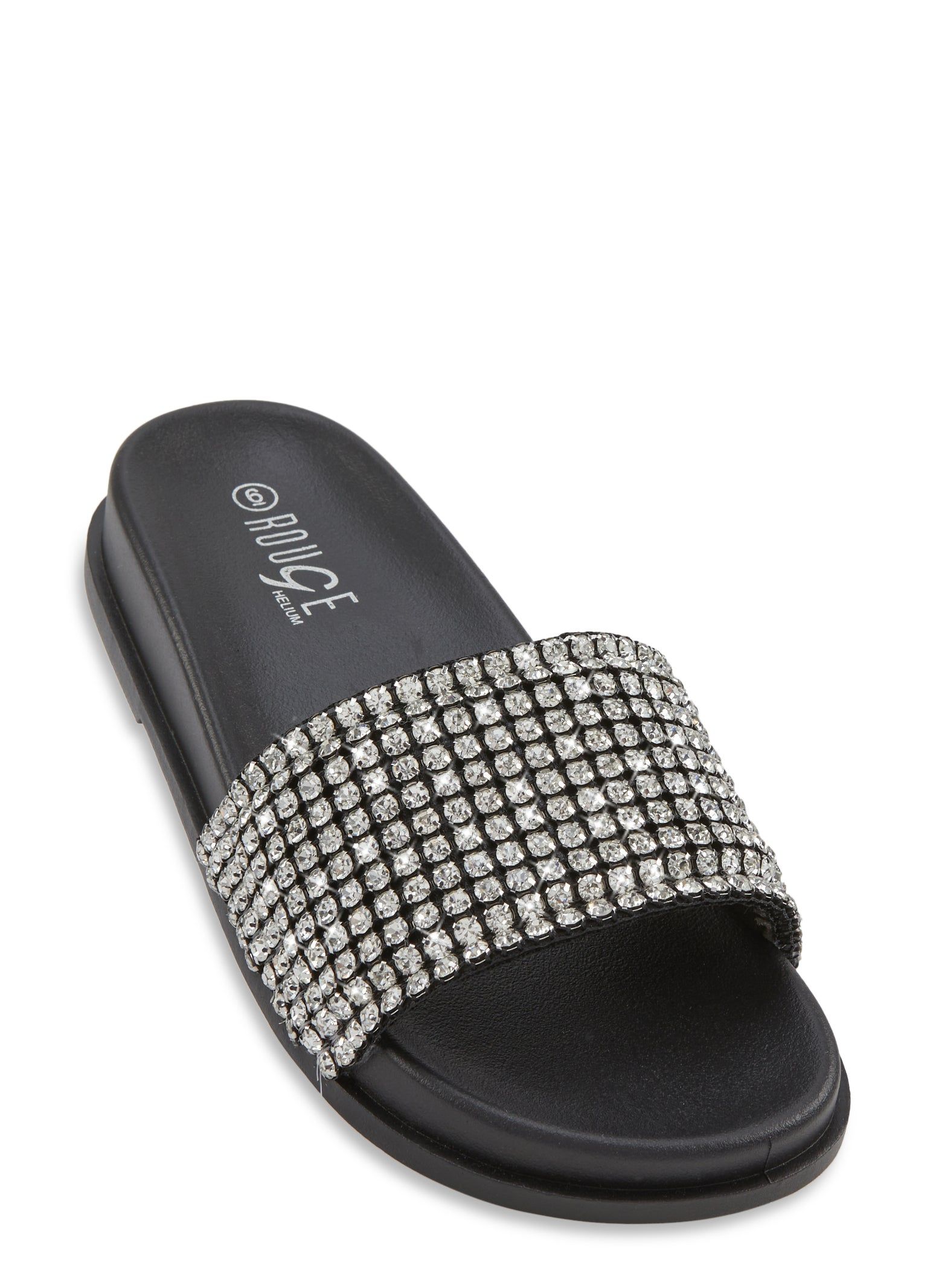 Rhinestone Band Footbed Slide Sandals sold by Rainbow