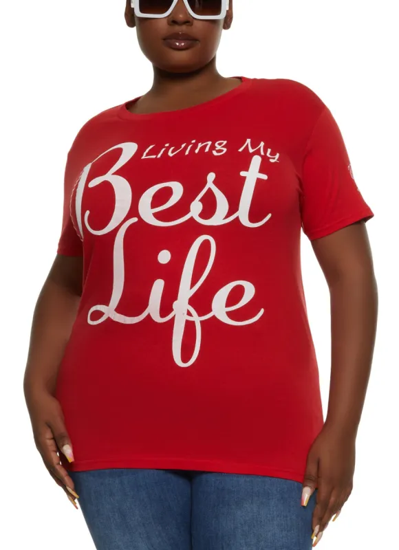 Plus Size Best Life Graphic Tee sold by Rainbow