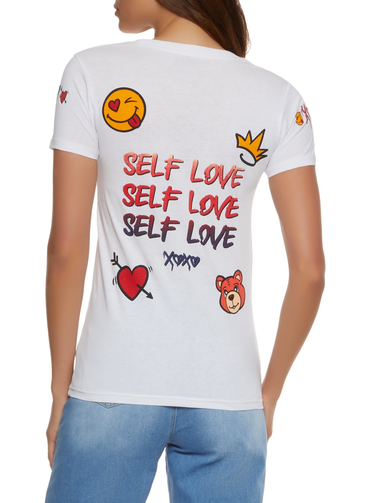Self Love Graphic Crew Neck T Shirt sold by Rainbow product image thumbnail 2