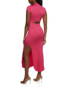 Cut Out Mock Neck Maxi Dress sold by Rainbow