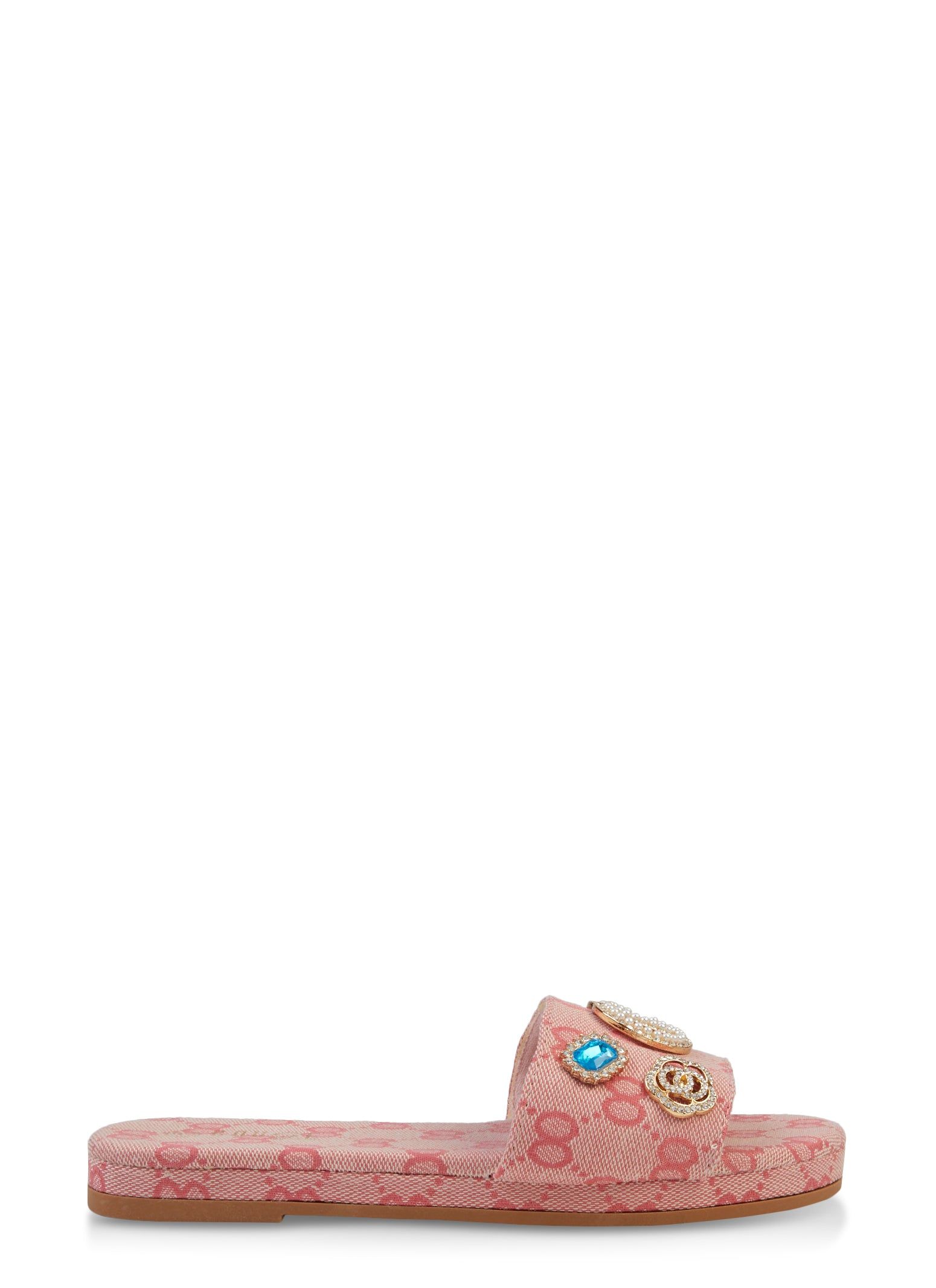 Faux Pearl Rhinestone Embellished Slide Sandals sold by Rainbow product image thumbnail 2