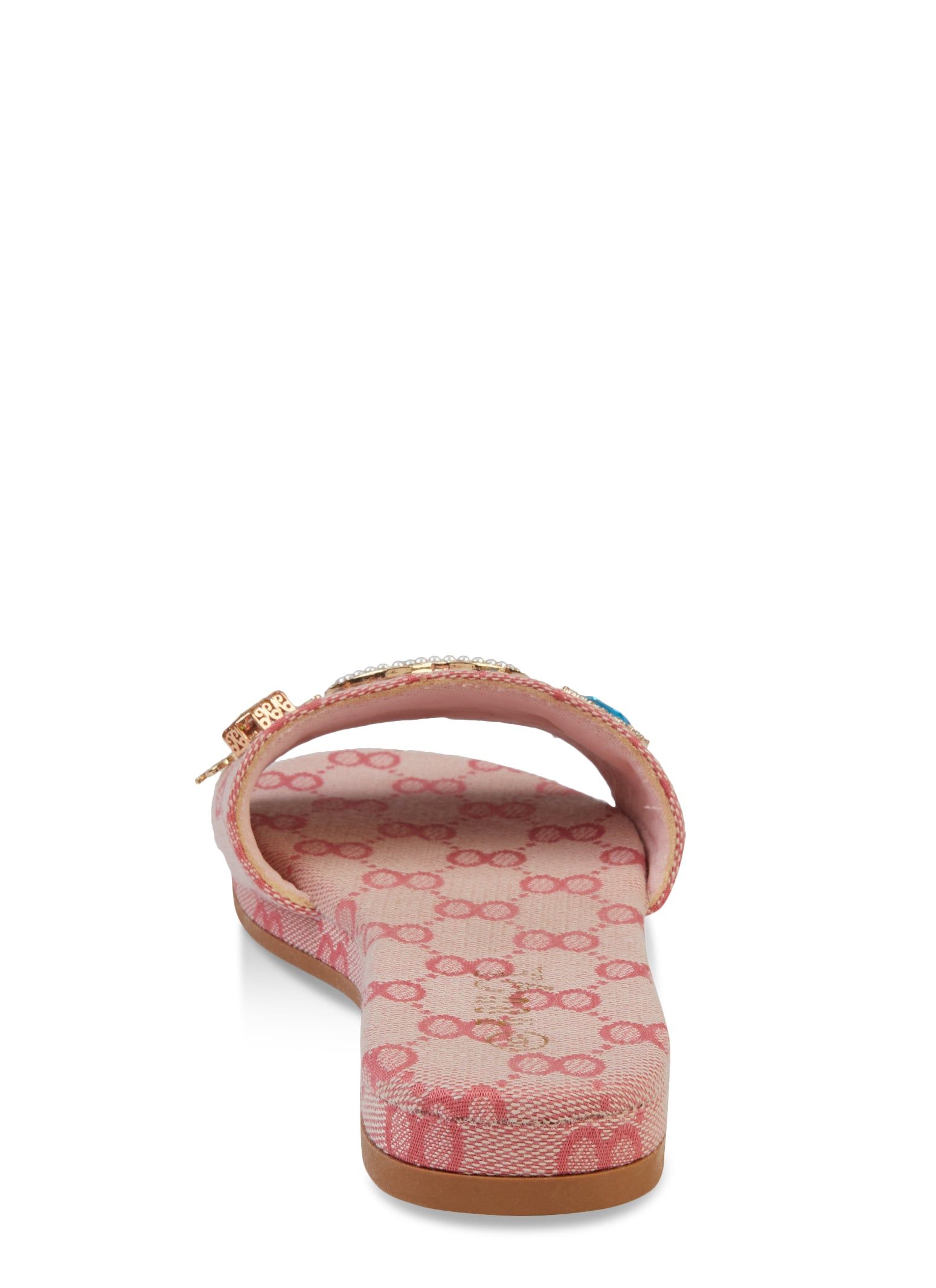 Faux Pearl Rhinestone Embellished Slide Sandals sold by Rainbow product image thumbnail 3