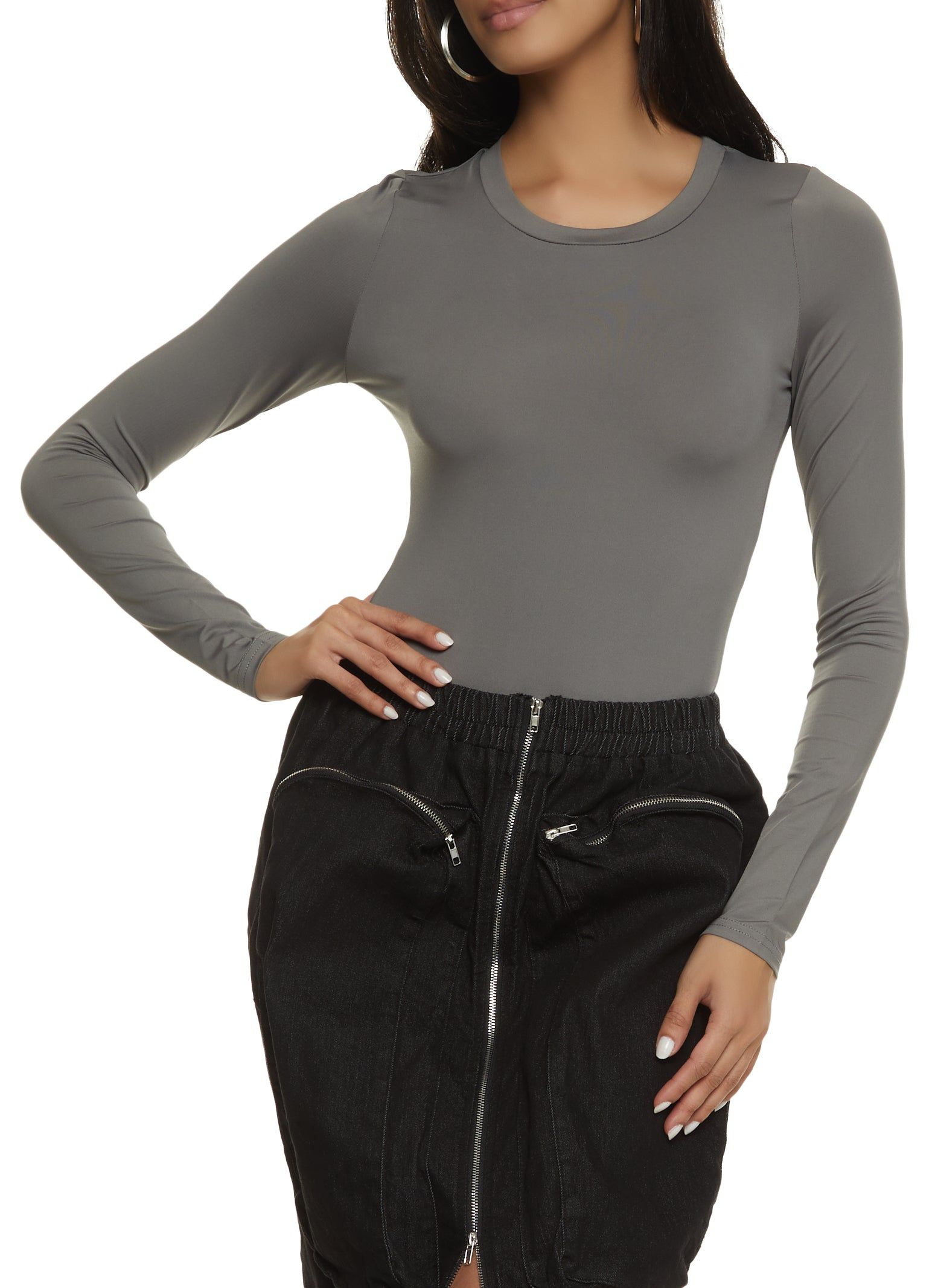 Basic Solid Crew Neck Bodysuit sold by Rainbow product image thumbnail 2