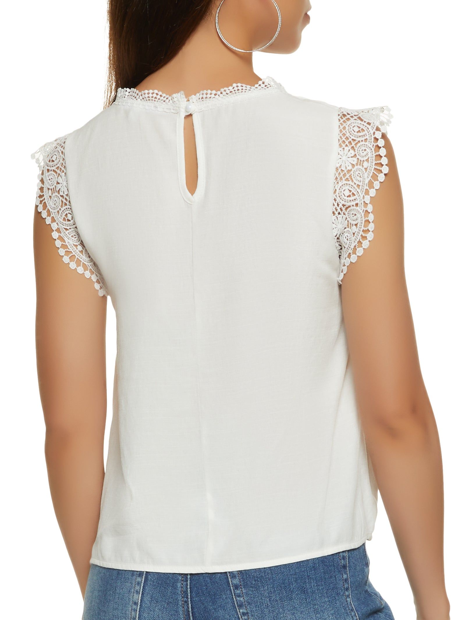 Sleeveless Crochet Trim Blouse sold by Rainbow product image thumbnail 2