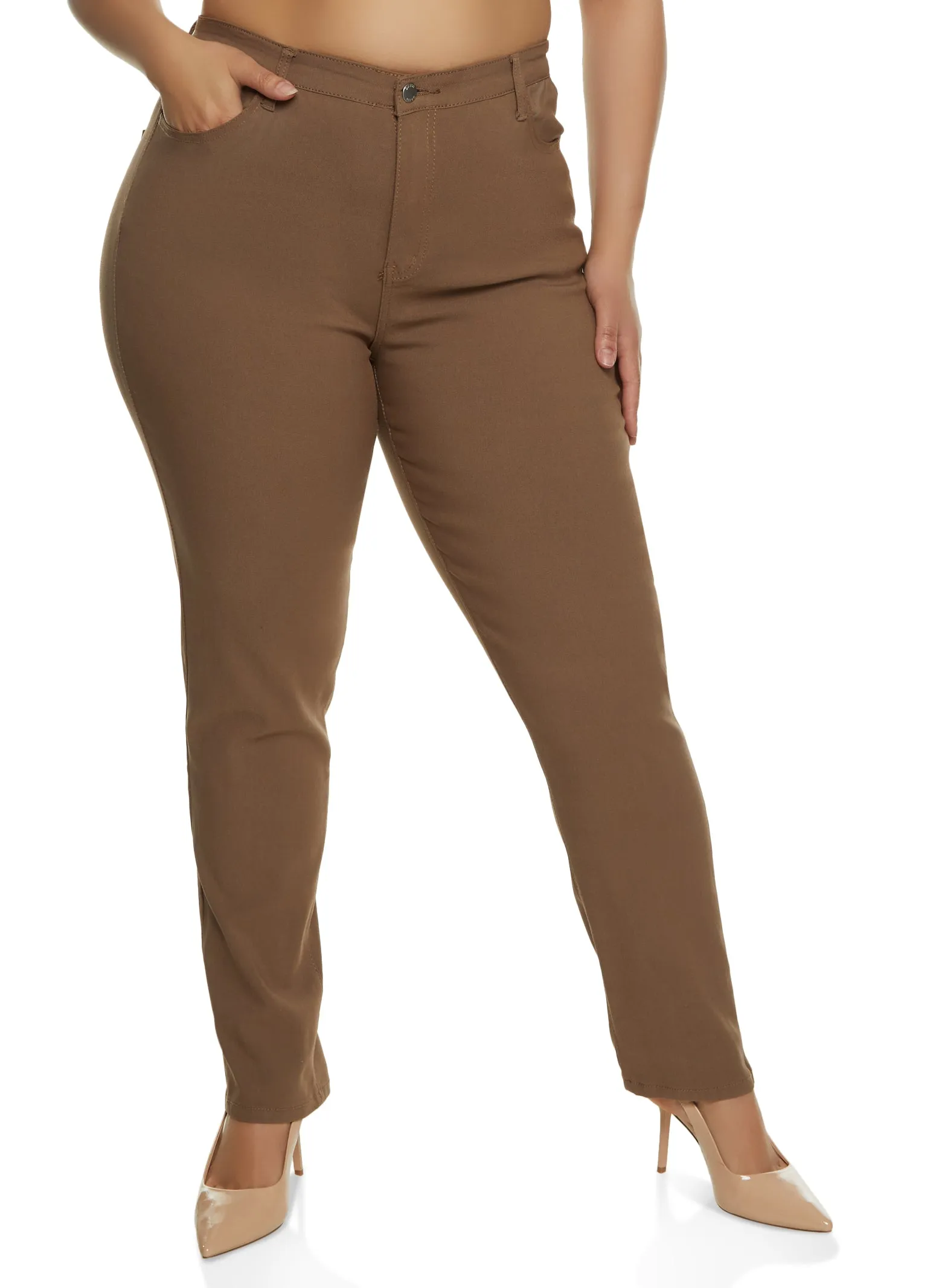 Plus Size Daisy High Waist Slim Fit Pants sold by Rainbow