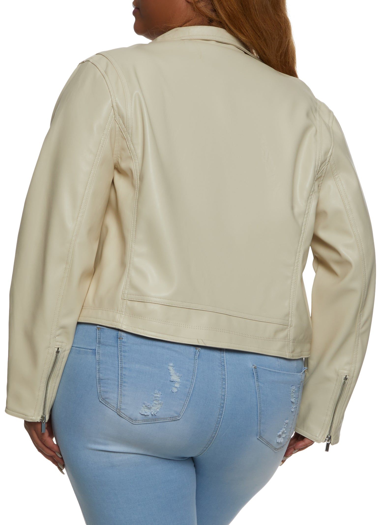 Plus Size Zip Sleeve Moto Jacket sold by Rainbow product image thumbnail 3