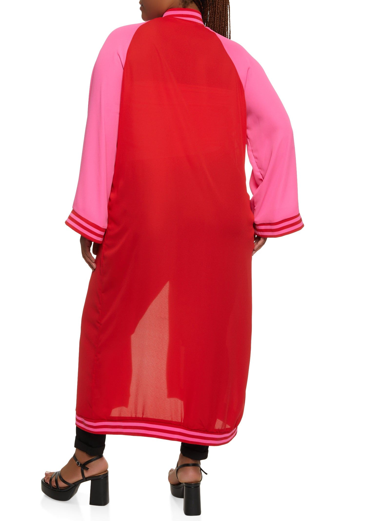 Plus Size Varsity Stripe Lightweight Jacket sold by Rainbow product image thumbnail 2