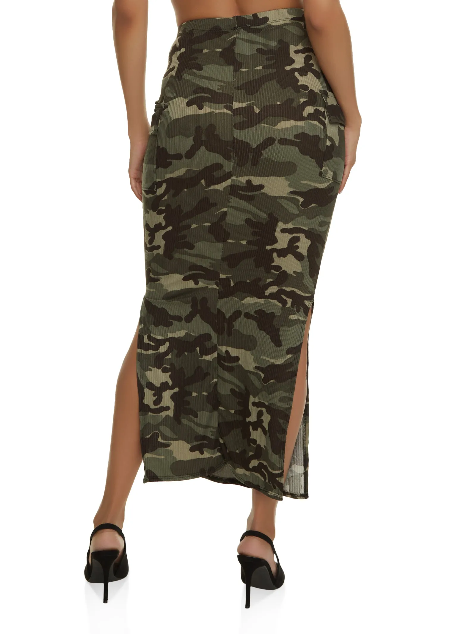 Camo Cargo Pocket Maxi Skirt sold by Rainbow product image thumbnail 3