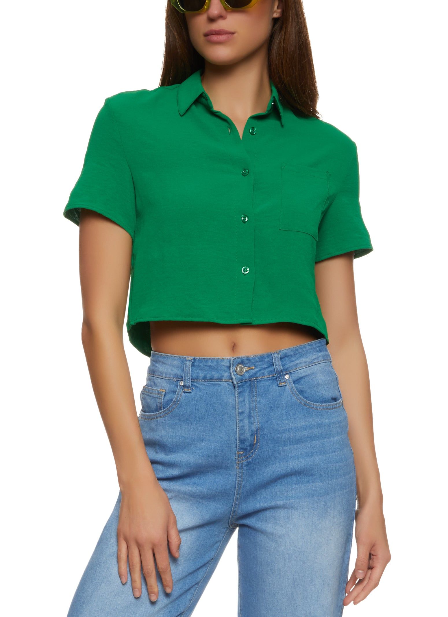 Short Sleeve Cropped Shirt sold by Rainbow