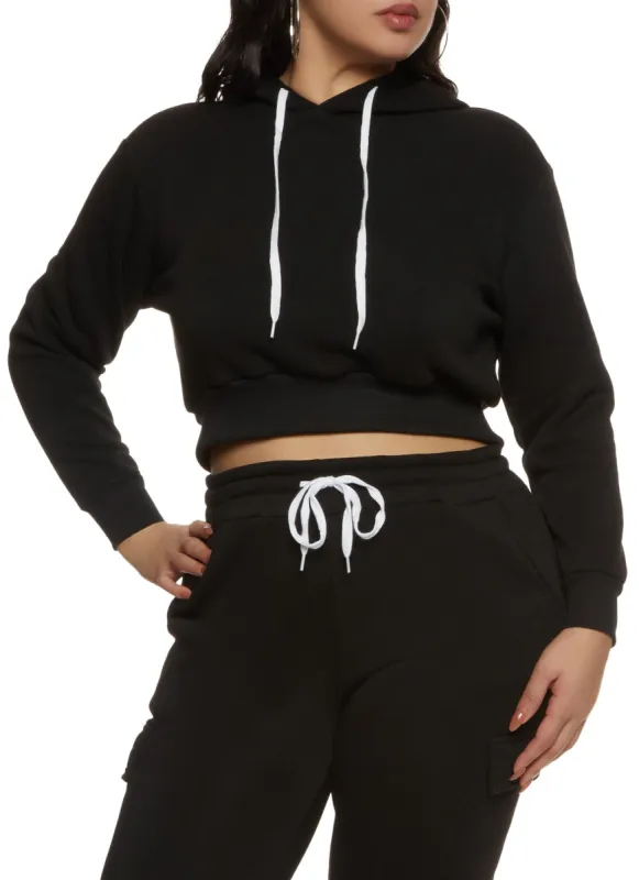 Plus Size Cropped Hoodie sold by Rainbow
