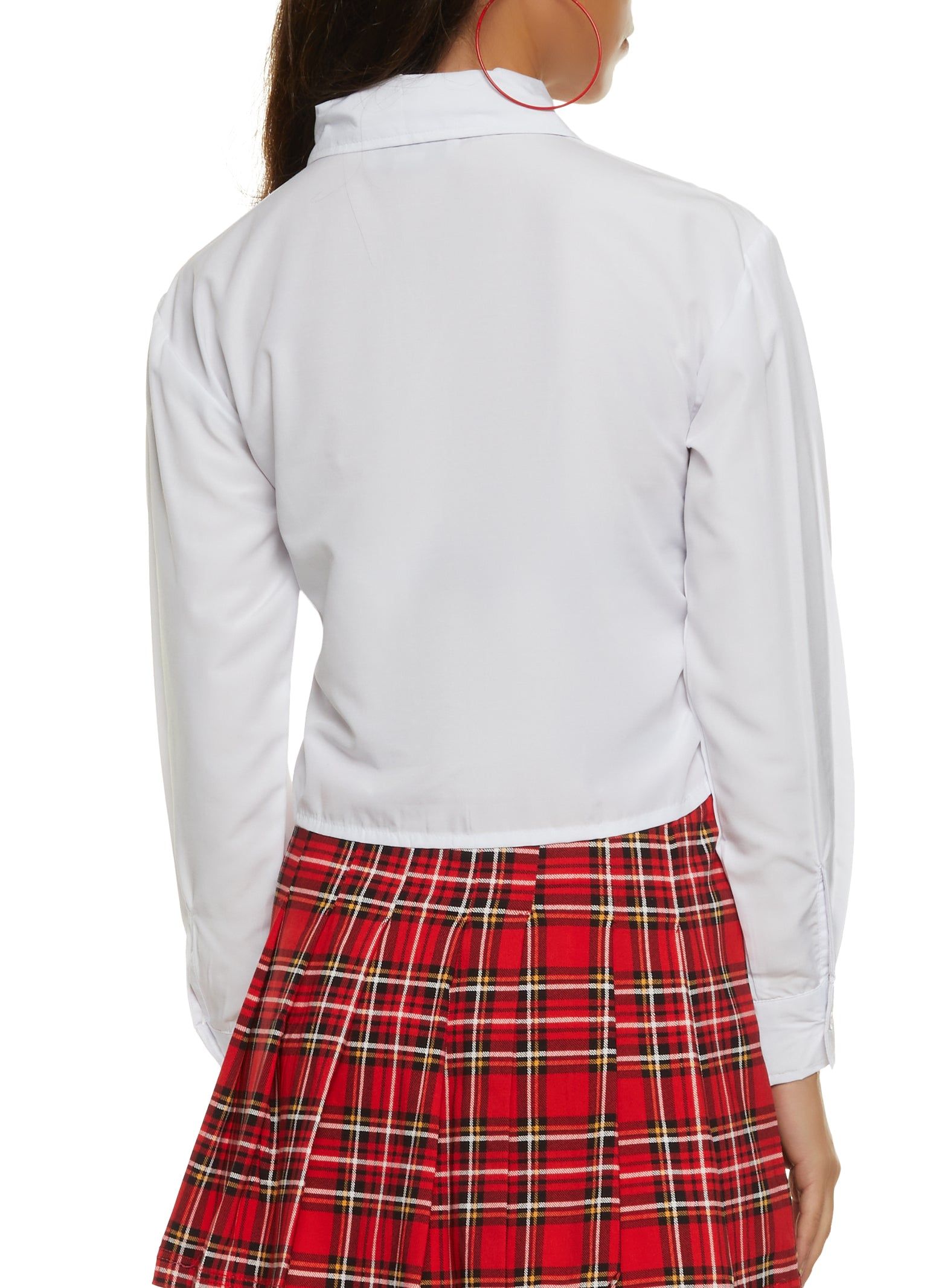 Button Front Shirt with Plaid Tie sold by Rainbow product image thumbnail 3