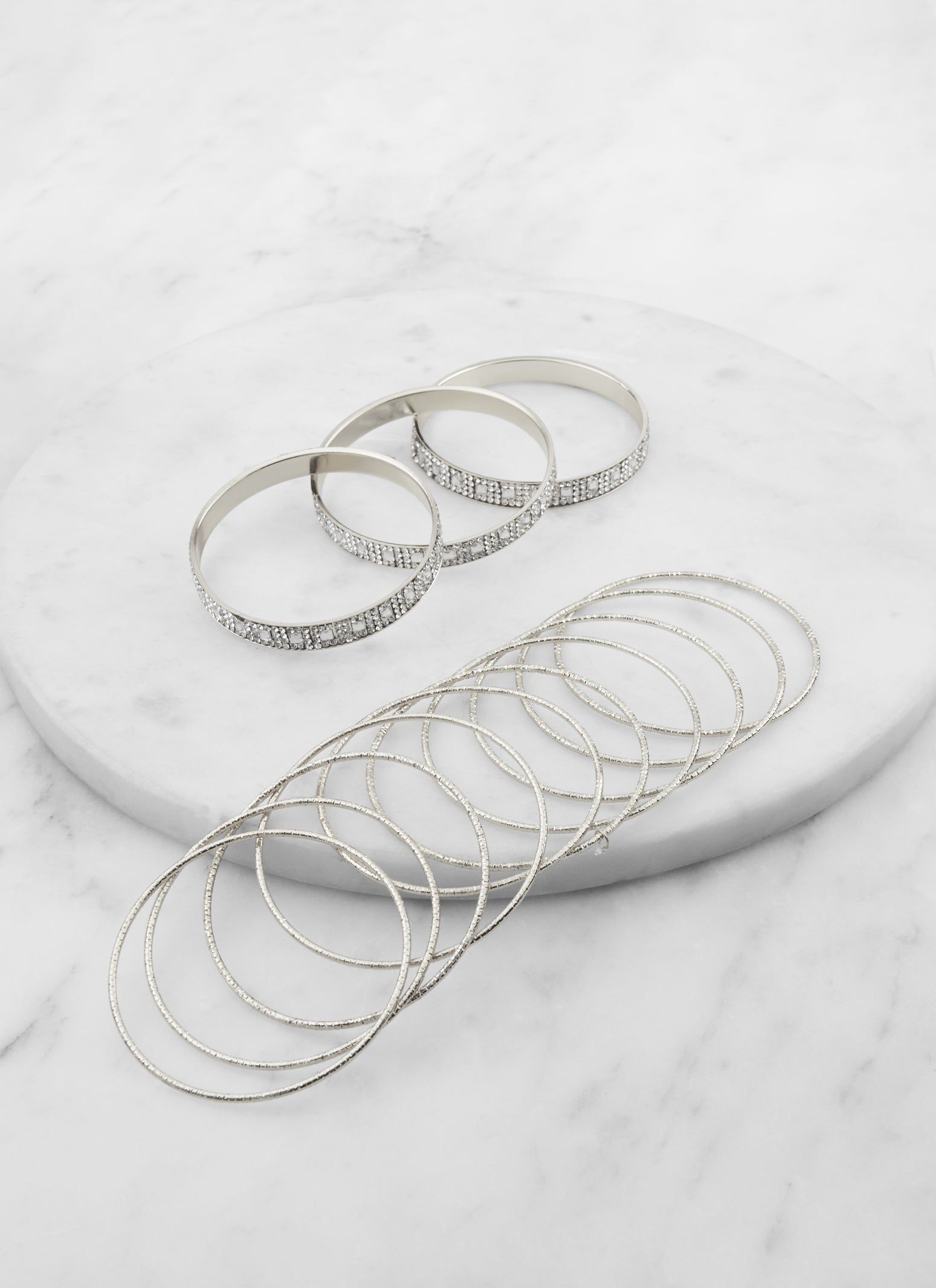 Plus Size Set of 13 Rhinestone Metallic Bangles sold by Rainbow product image thumbnail 2