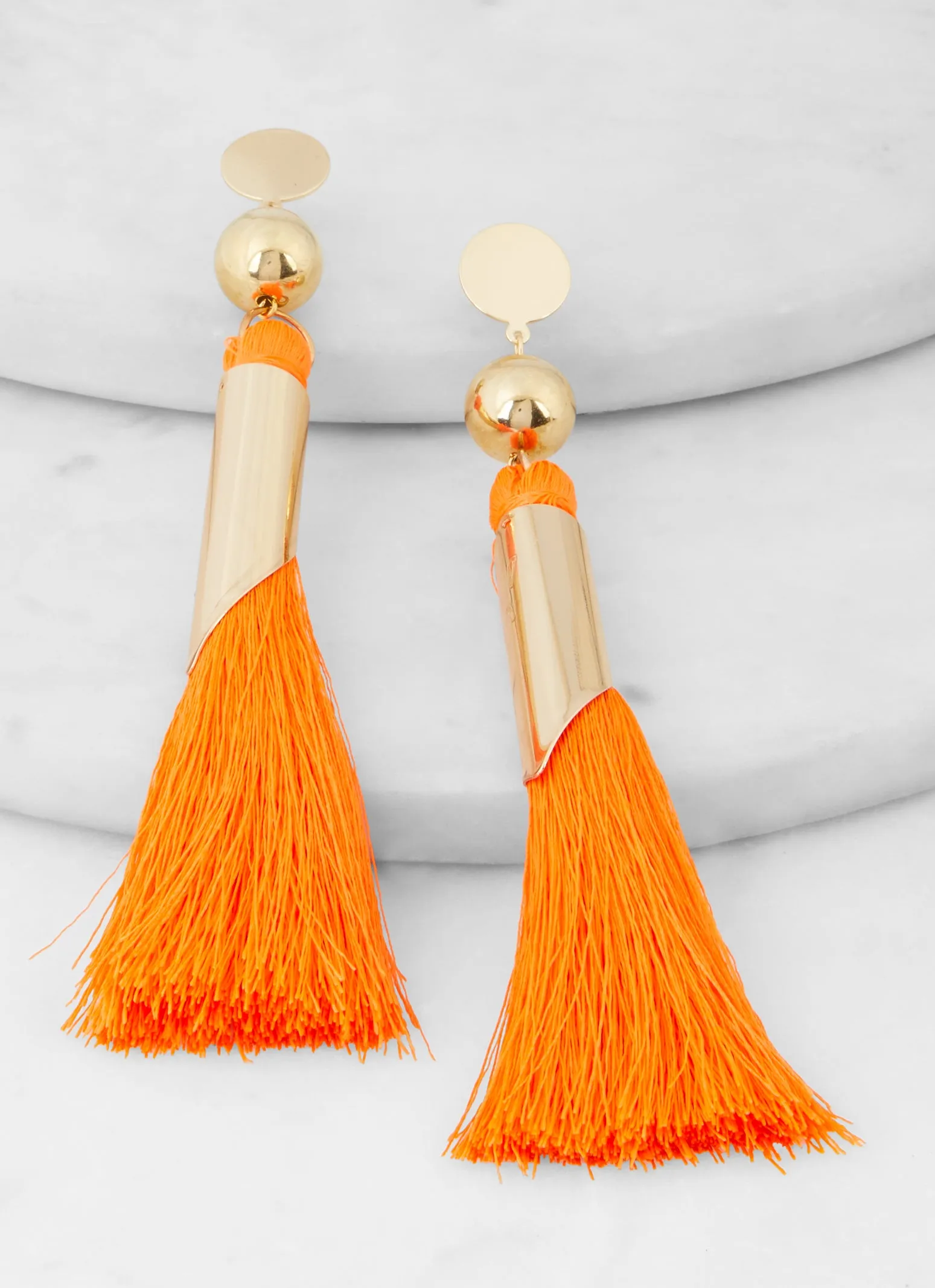 Metallic Tube Tassle Earrings sold by Rainbow product image thumbnail 2