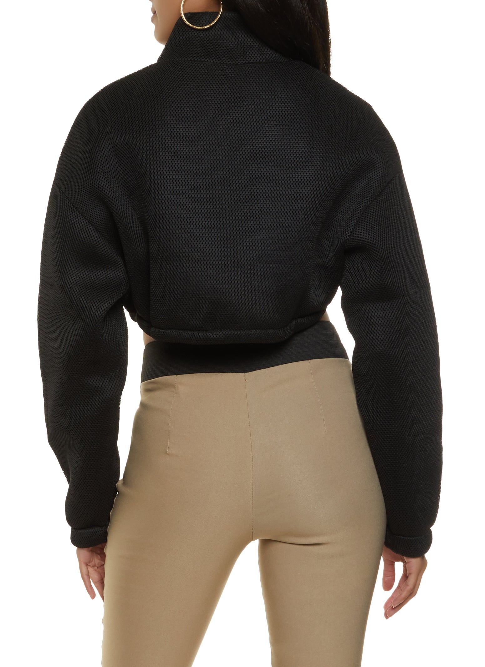 Jersey Mesh Drawstring Hem Cropped Jacket sold by Rainbow product image thumbnail 2