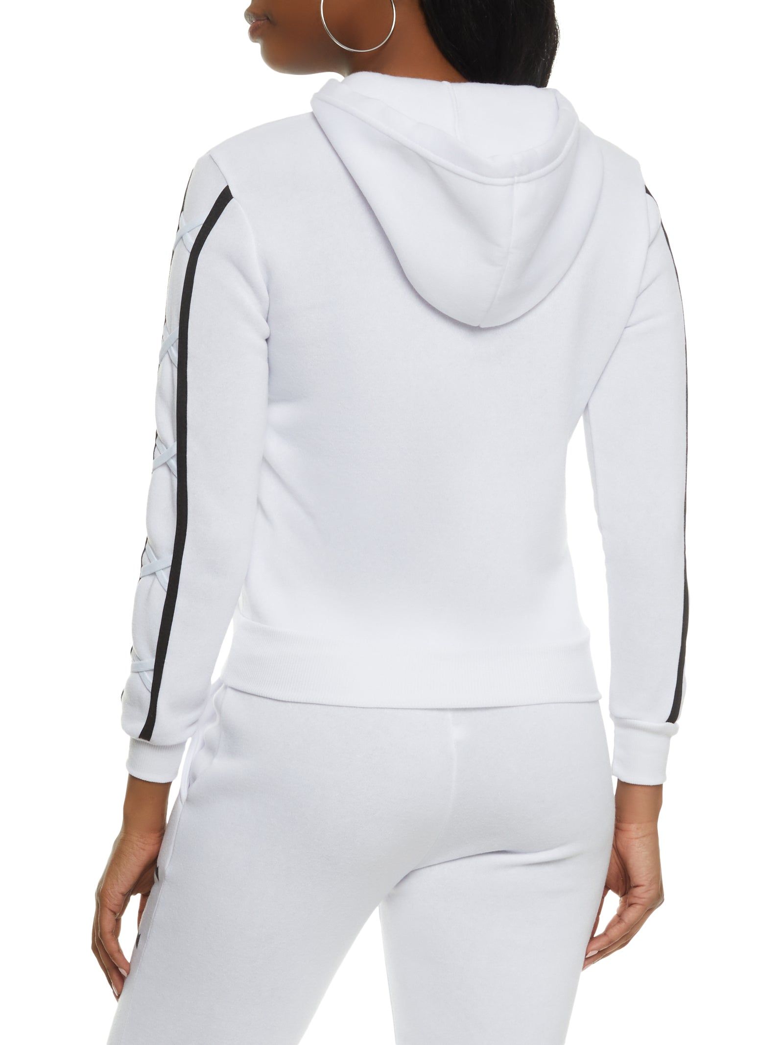 Baby Girl Lace Up Graphic Pullover Hoodie sold by Rainbow product image thumbnail 3